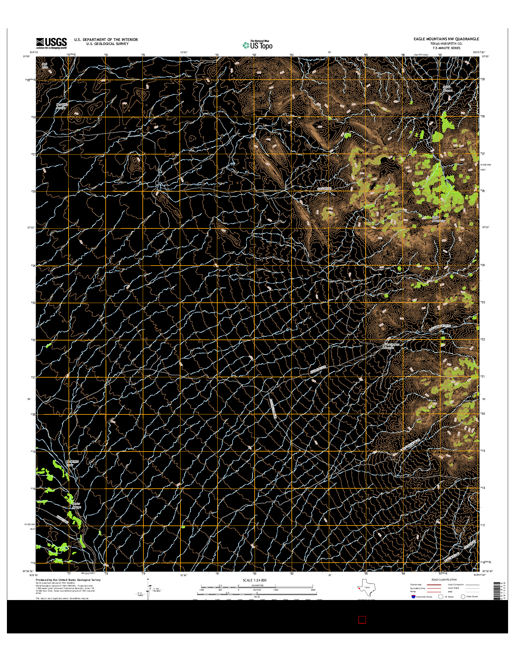 USGS US TOPO 7.5-MINUTE MAP FOR EAGLE MOUNTAINS NW, TX 2016