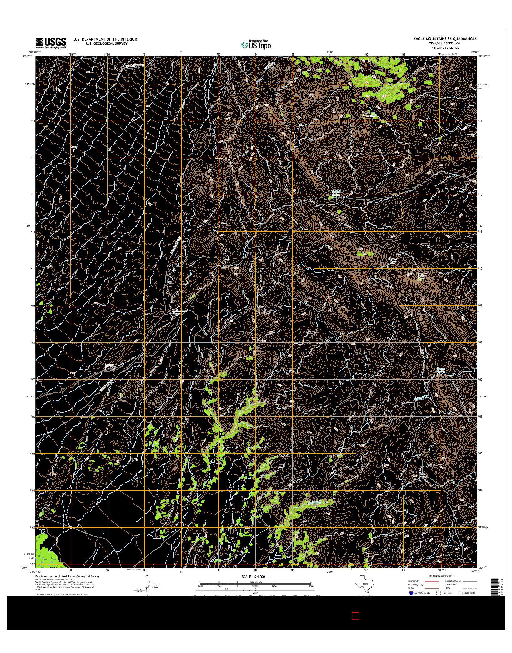 USGS US TOPO 7.5-MINUTE MAP FOR EAGLE MOUNTAINS SE, TX 2016