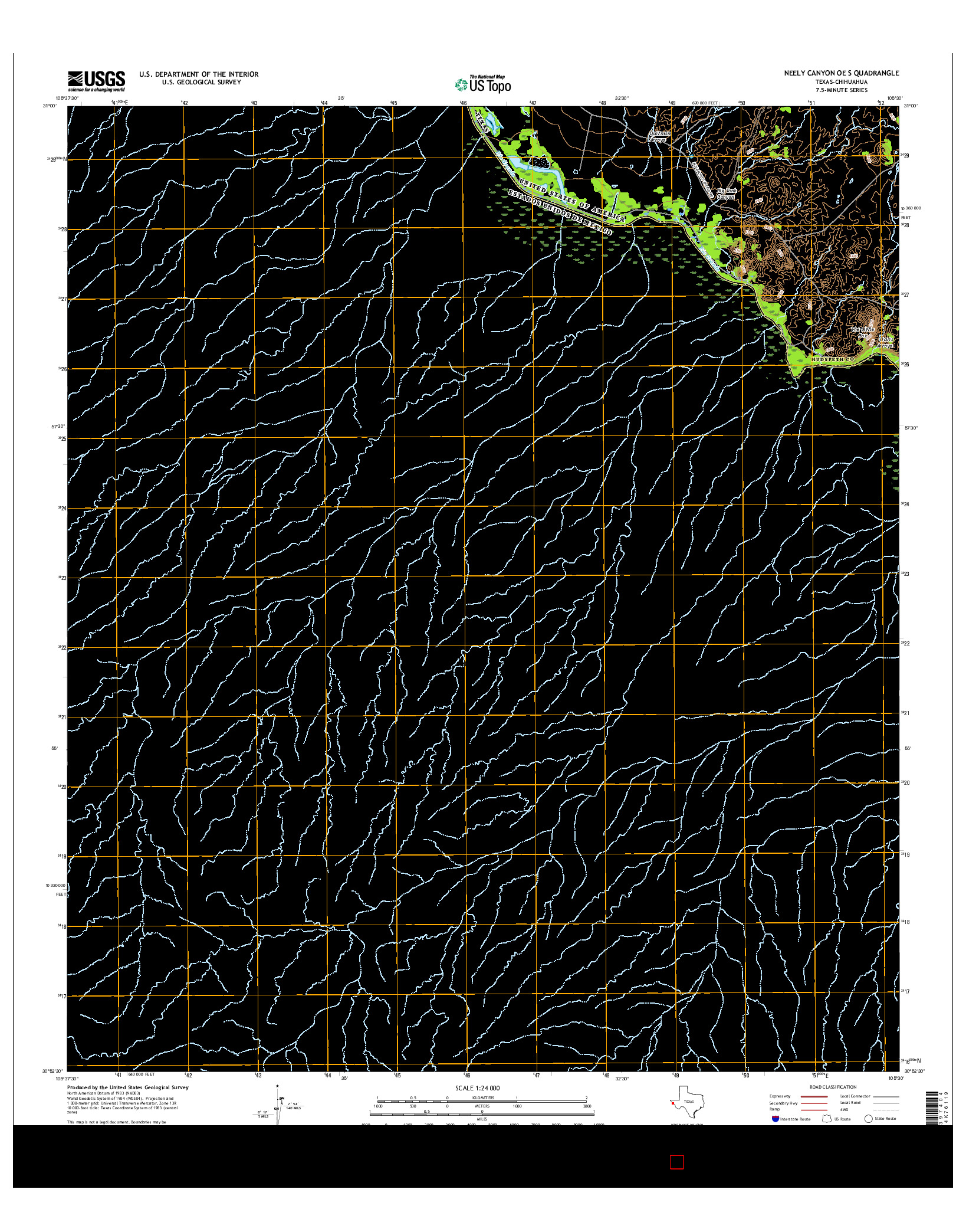 USGS US TOPO 7.5-MINUTE MAP FOR NEELY CANYON OE S, TX-CHH 2016