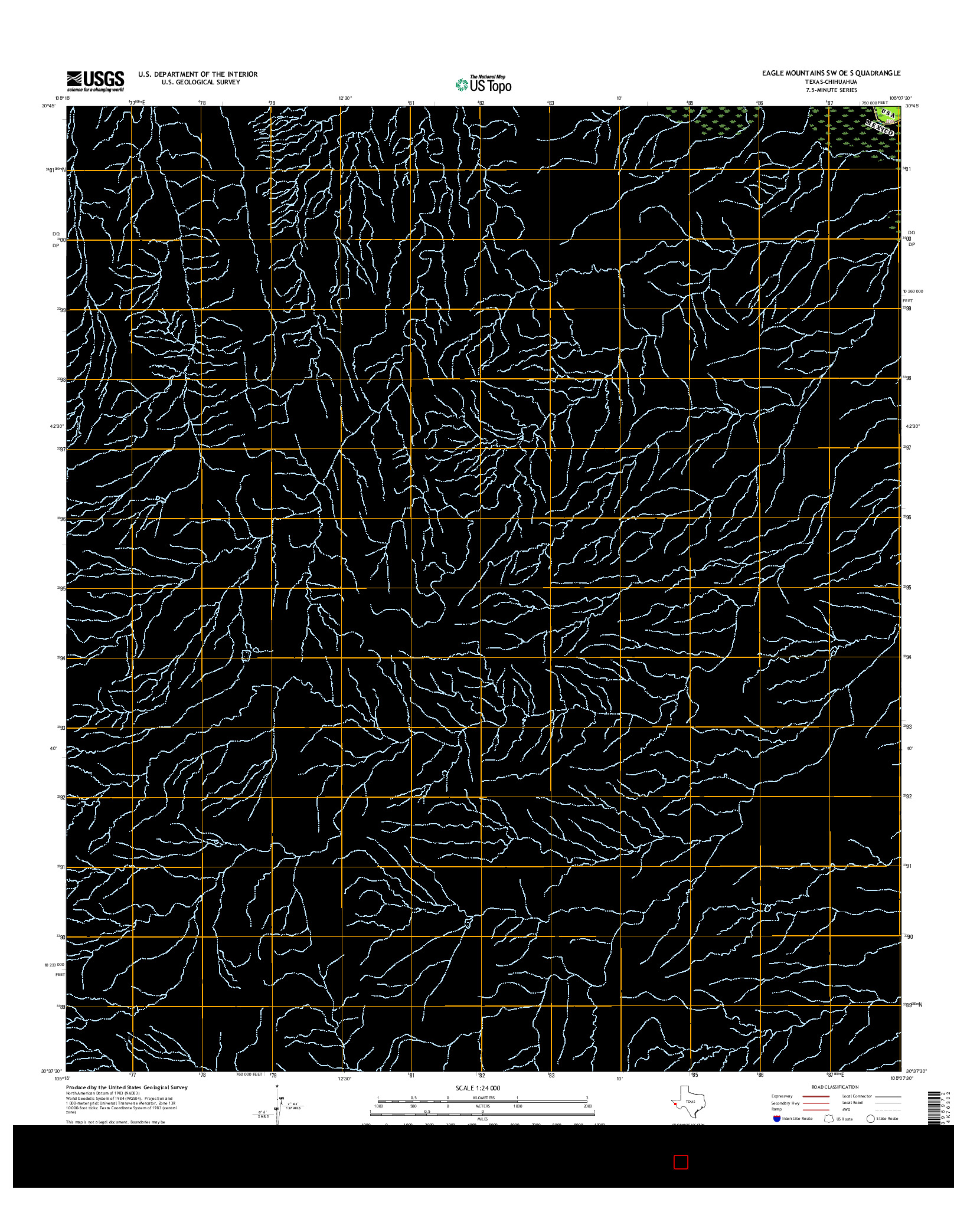 USGS US TOPO 7.5-MINUTE MAP FOR EAGLE MOUNTAINS SW OE S, TX-CHH 2016