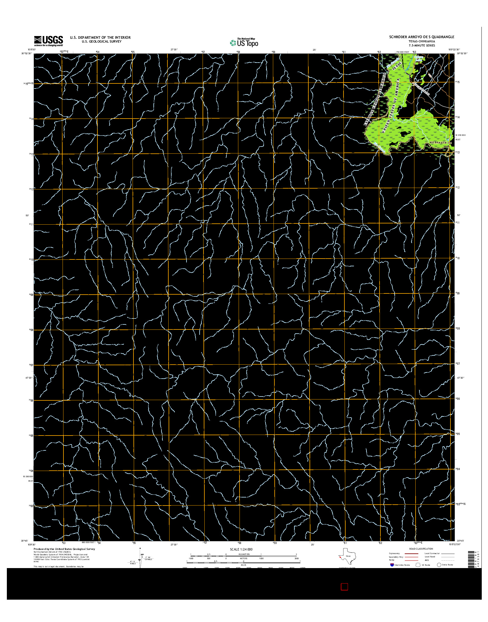 USGS US TOPO 7.5-MINUTE MAP FOR SCHRODER ARROYO OE S, TX-CHH 2016