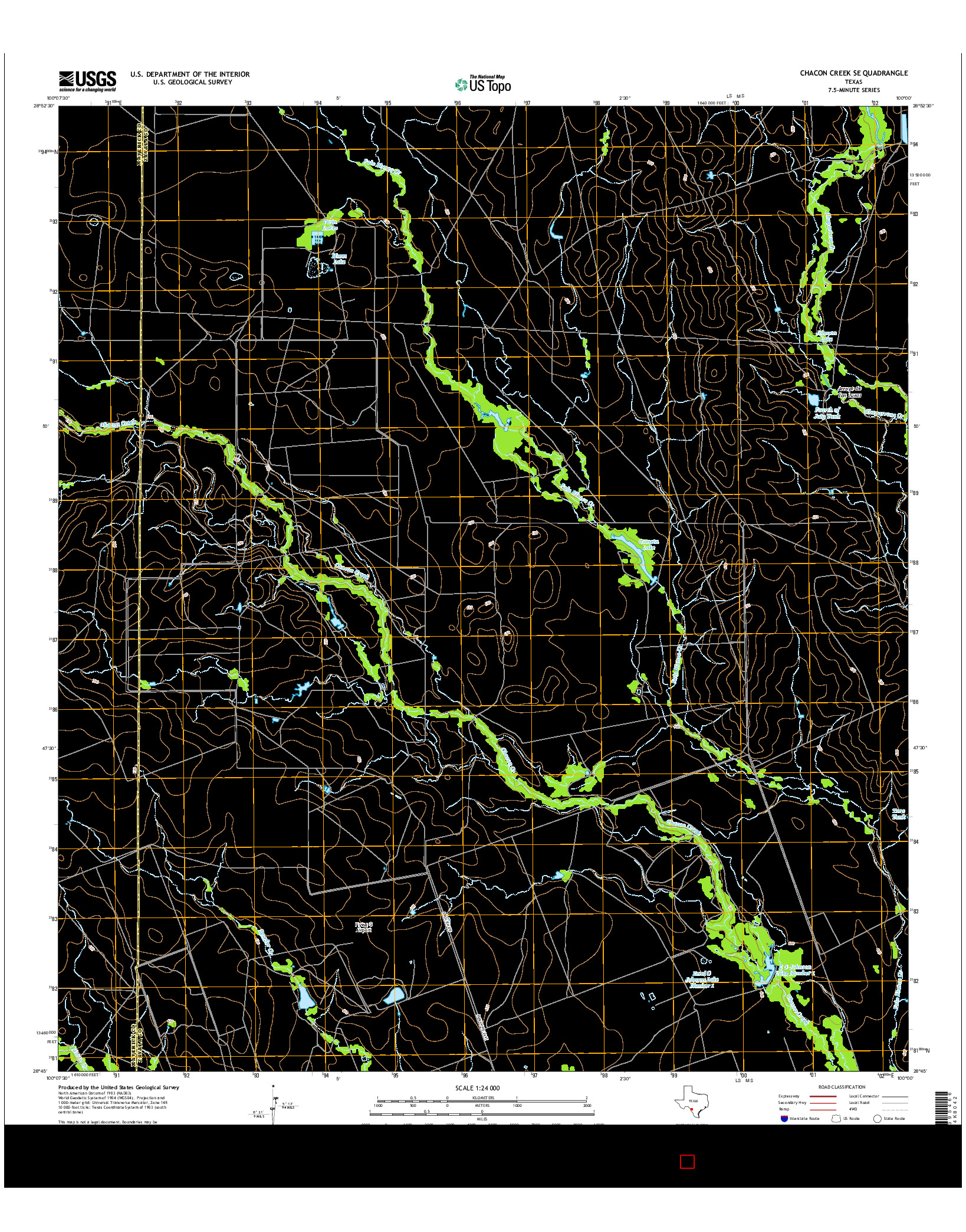 USGS US TOPO 7.5-MINUTE MAP FOR CHACON CREEK SE, TX 2016
