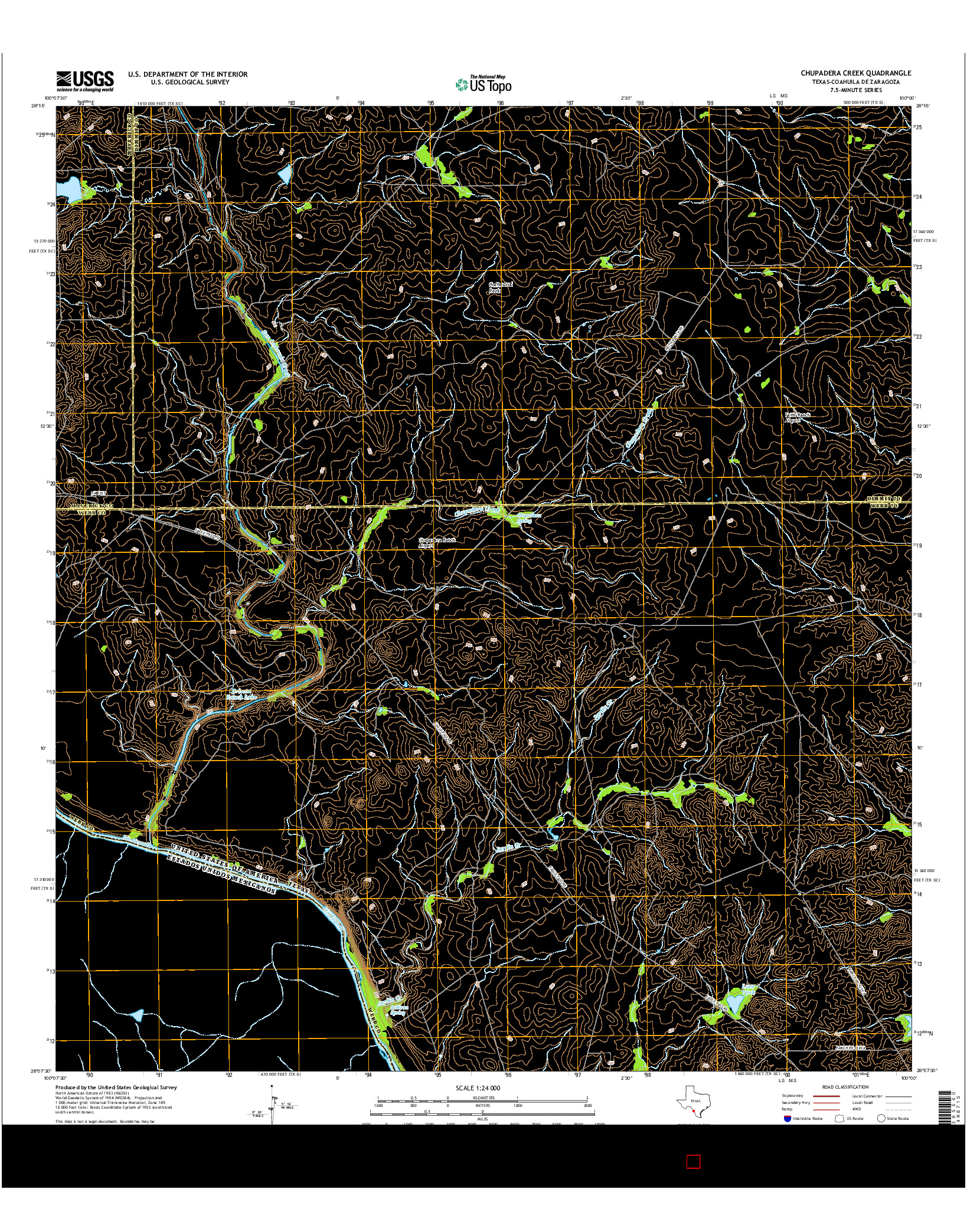 USGS US TOPO 7.5-MINUTE MAP FOR CHUPADERA CREEK, TX-COA 2016