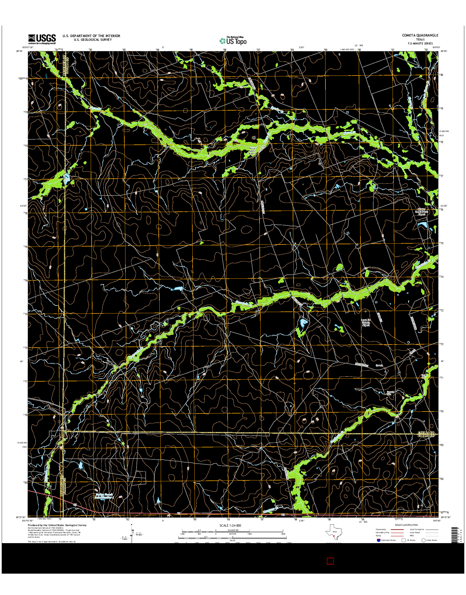 USGS US TOPO 7.5-MINUTE MAP FOR COMETA, TX 2016