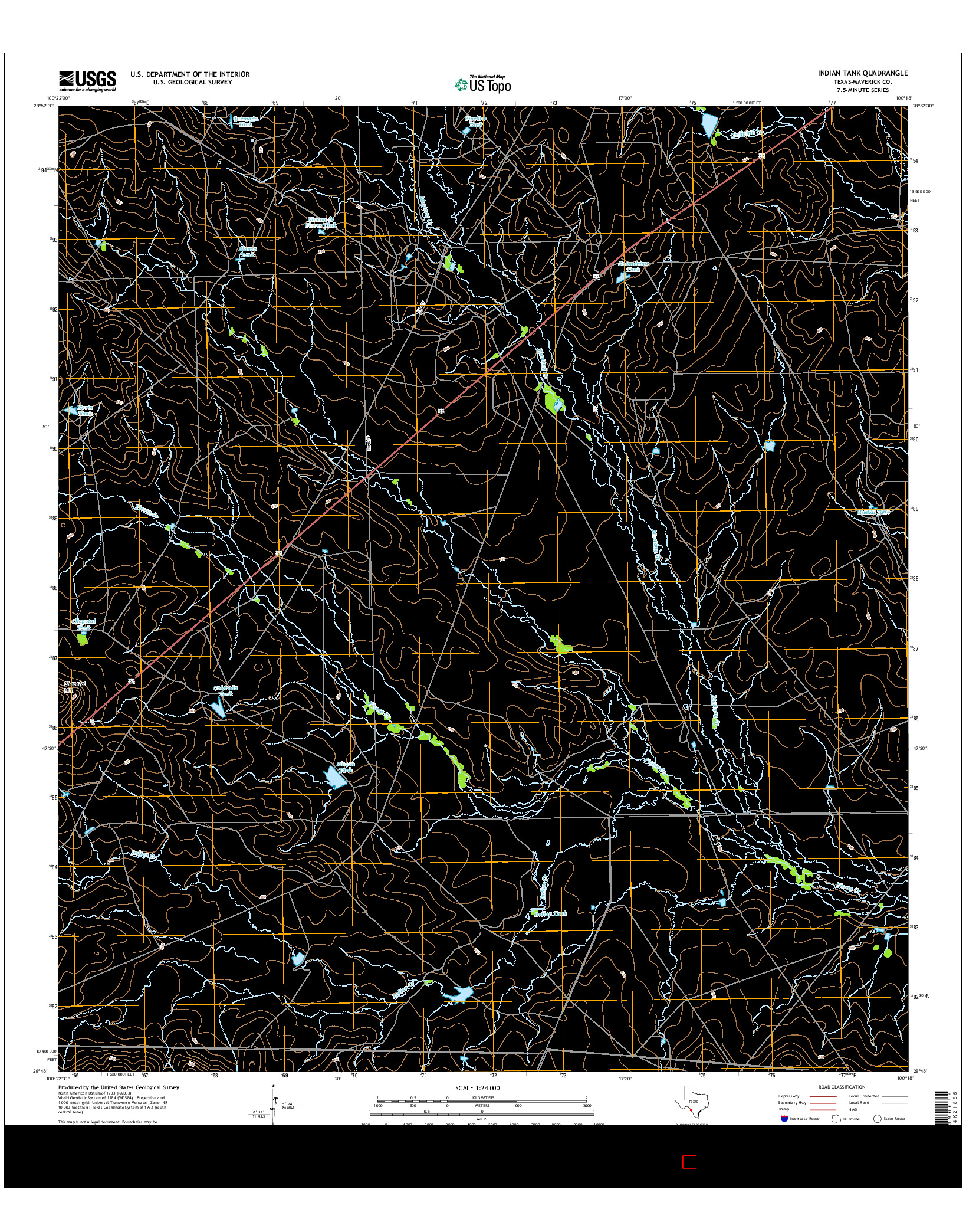 USGS US TOPO 7.5-MINUTE MAP FOR INDIAN TANK, TX 2016