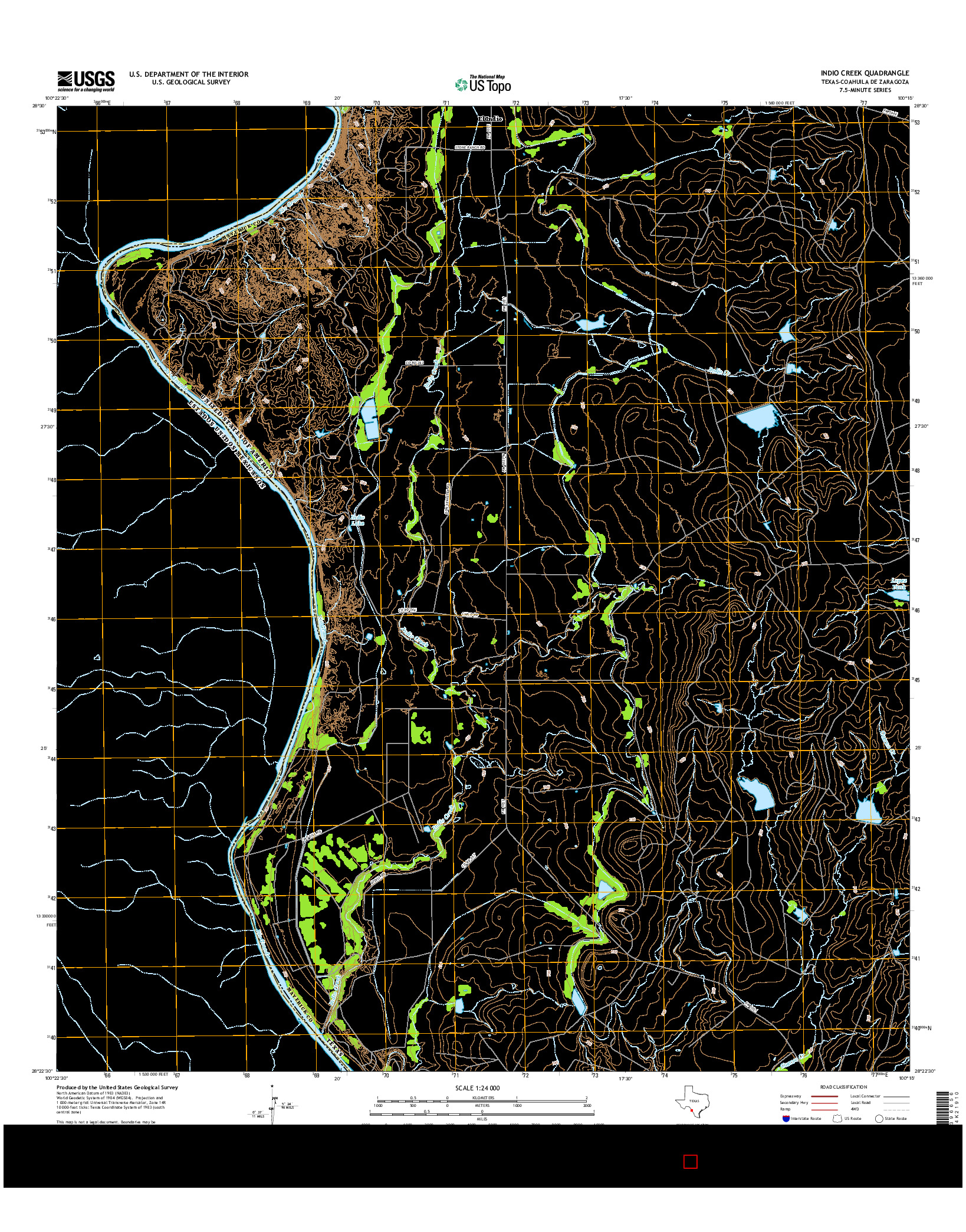 USGS US TOPO 7.5-MINUTE MAP FOR INDIO CREEK, TX-COA 2016