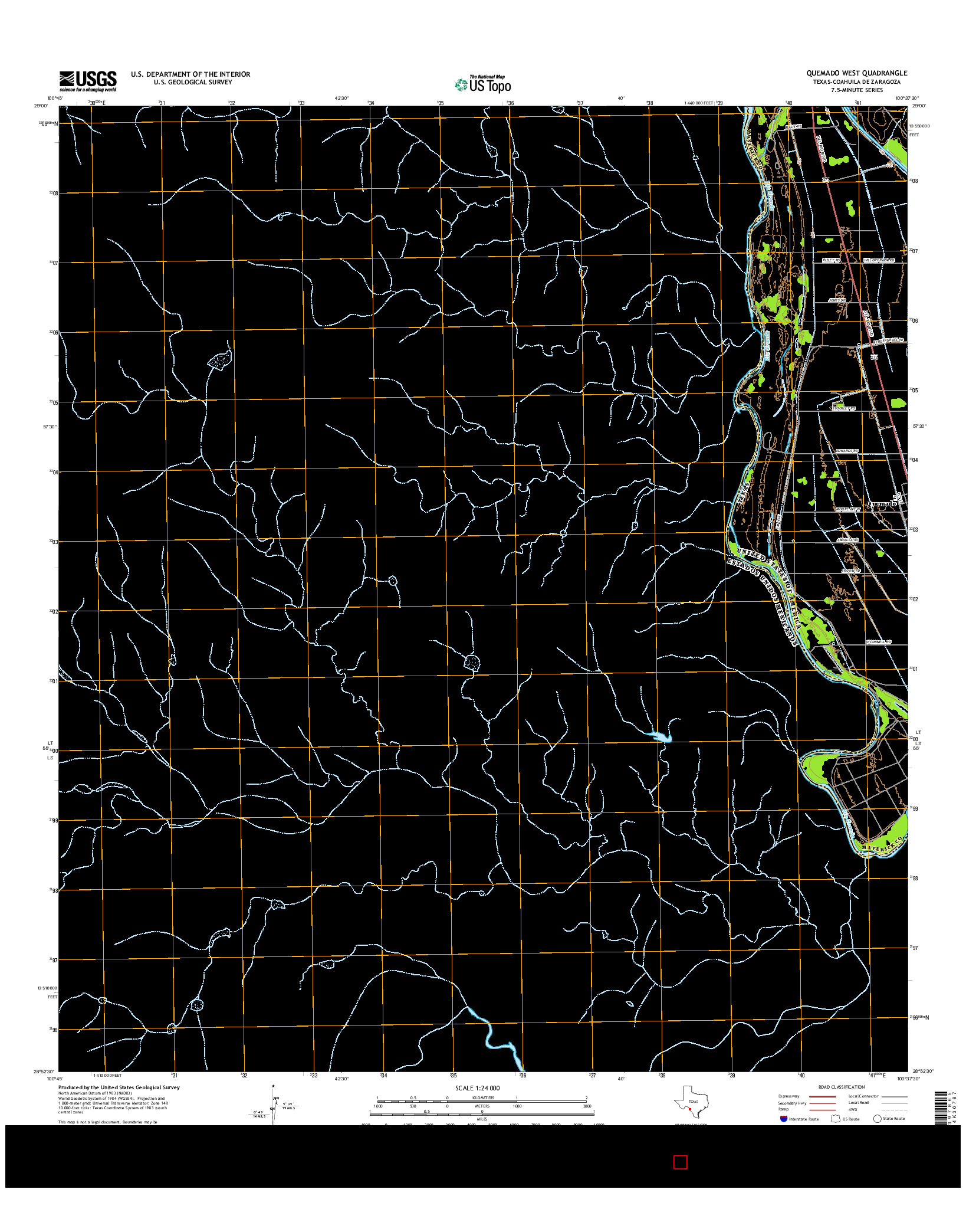 USGS US TOPO 7.5-MINUTE MAP FOR QUEMADO WEST, TX-COA 2016