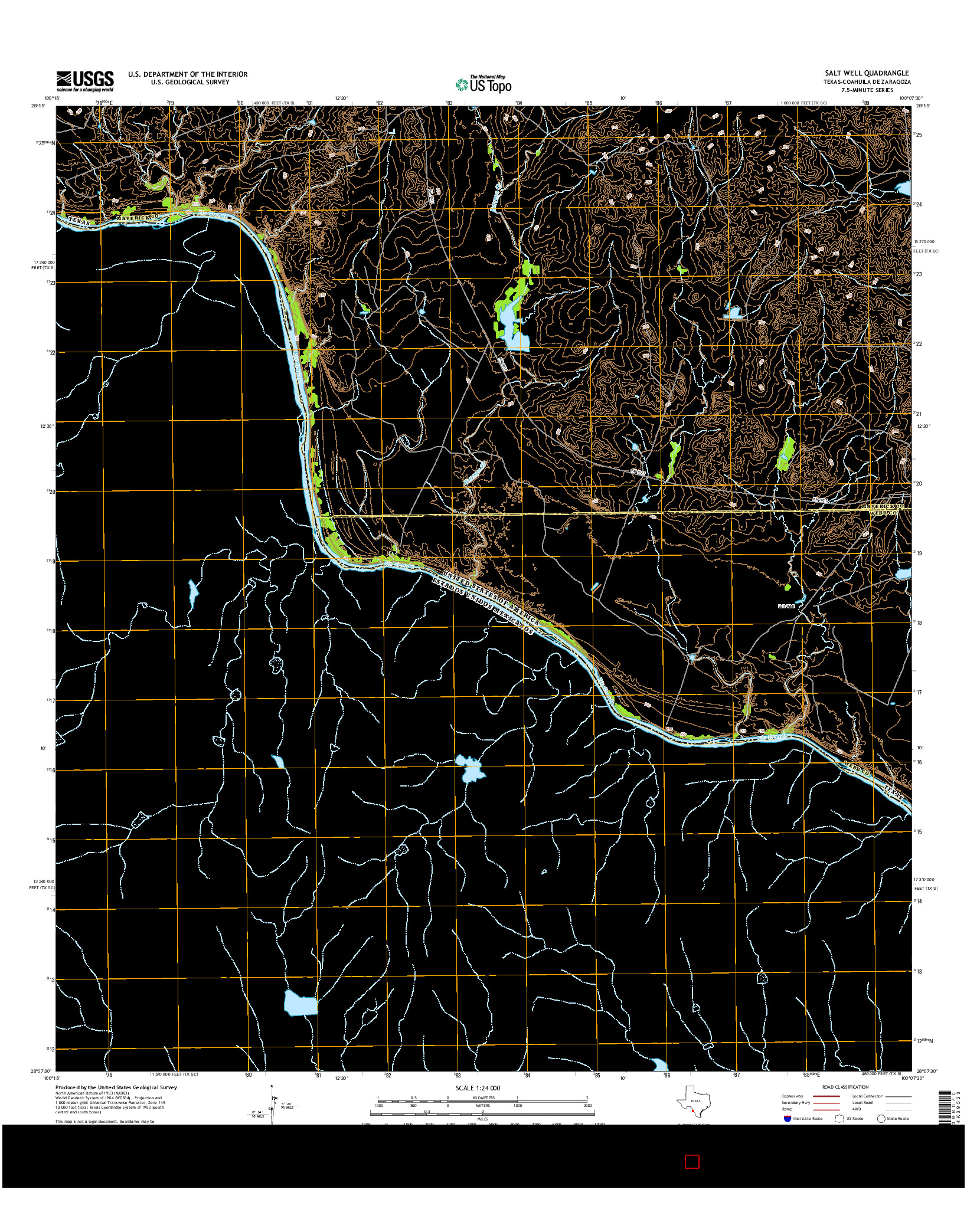 USGS US TOPO 7.5-MINUTE MAP FOR SALT WELL, TX-COA 2016