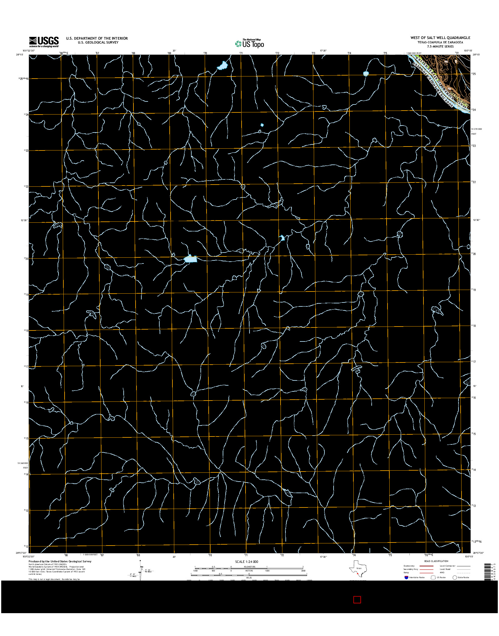 USGS US TOPO 7.5-MINUTE MAP FOR WEST OF SALT WELL, TX-COA 2016