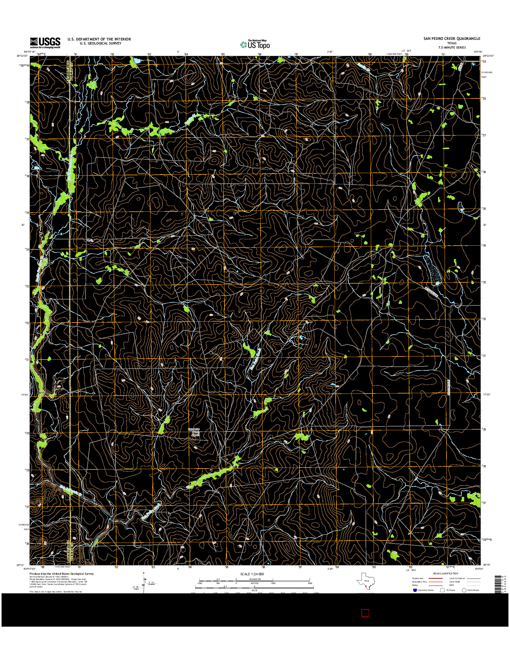 USGS US TOPO 7.5-MINUTE MAP FOR SAN PEDRO CREEK, TX 2016