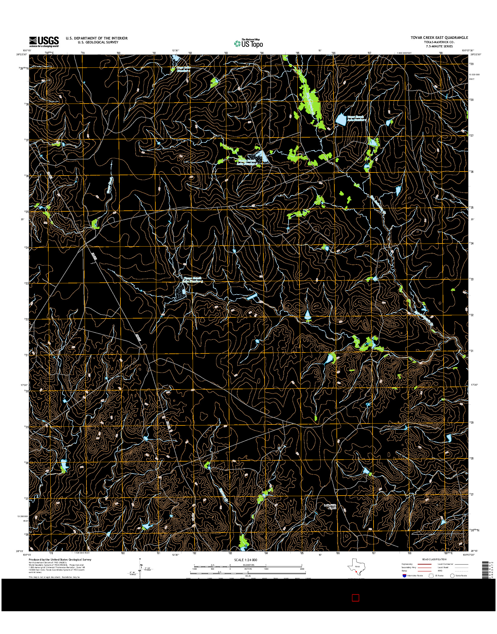 USGS US TOPO 7.5-MINUTE MAP FOR TOVAR CREEK EAST, TX 2016