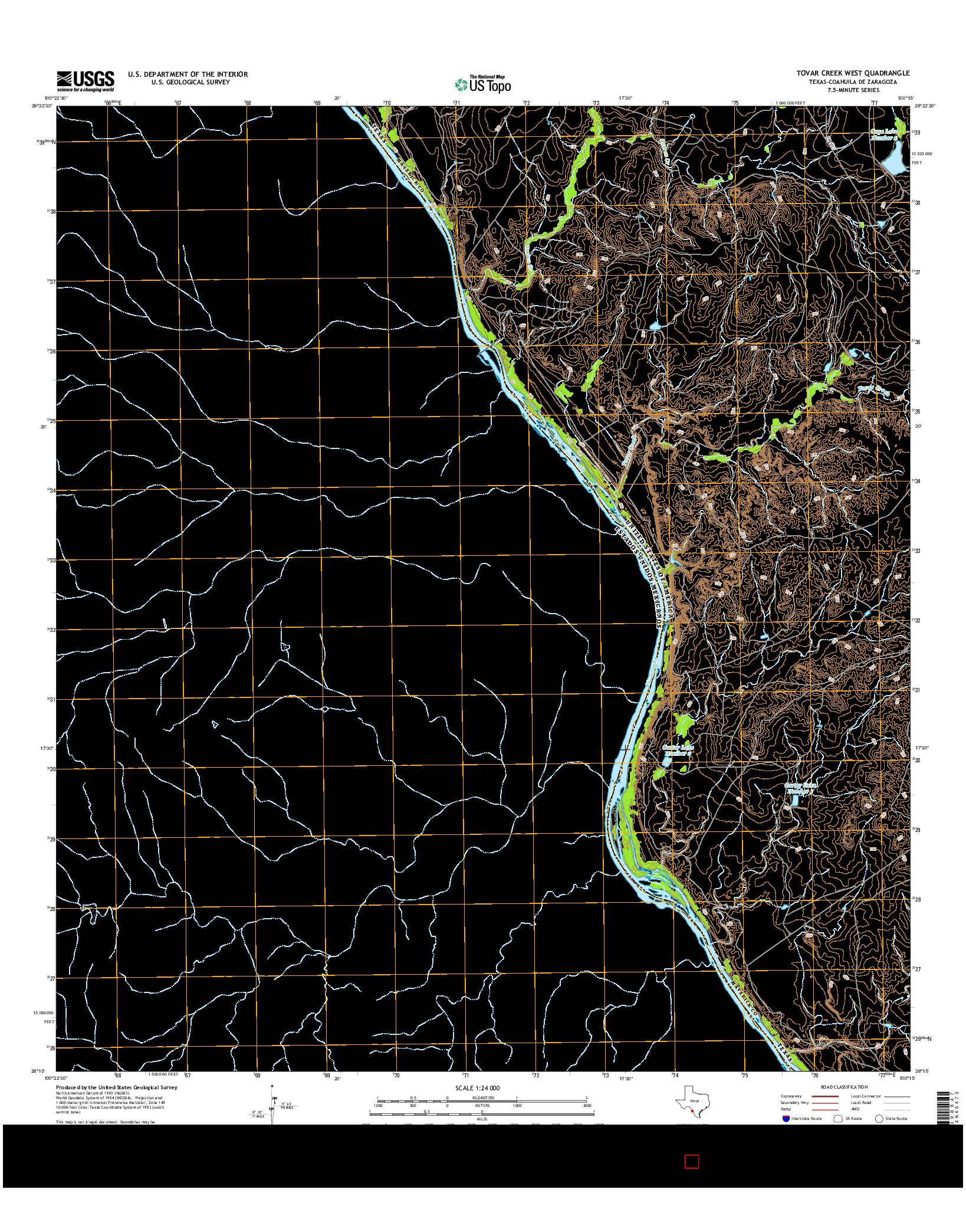 USGS US TOPO 7.5-MINUTE MAP FOR TOVAR CREEK WEST, TX-COA 2016