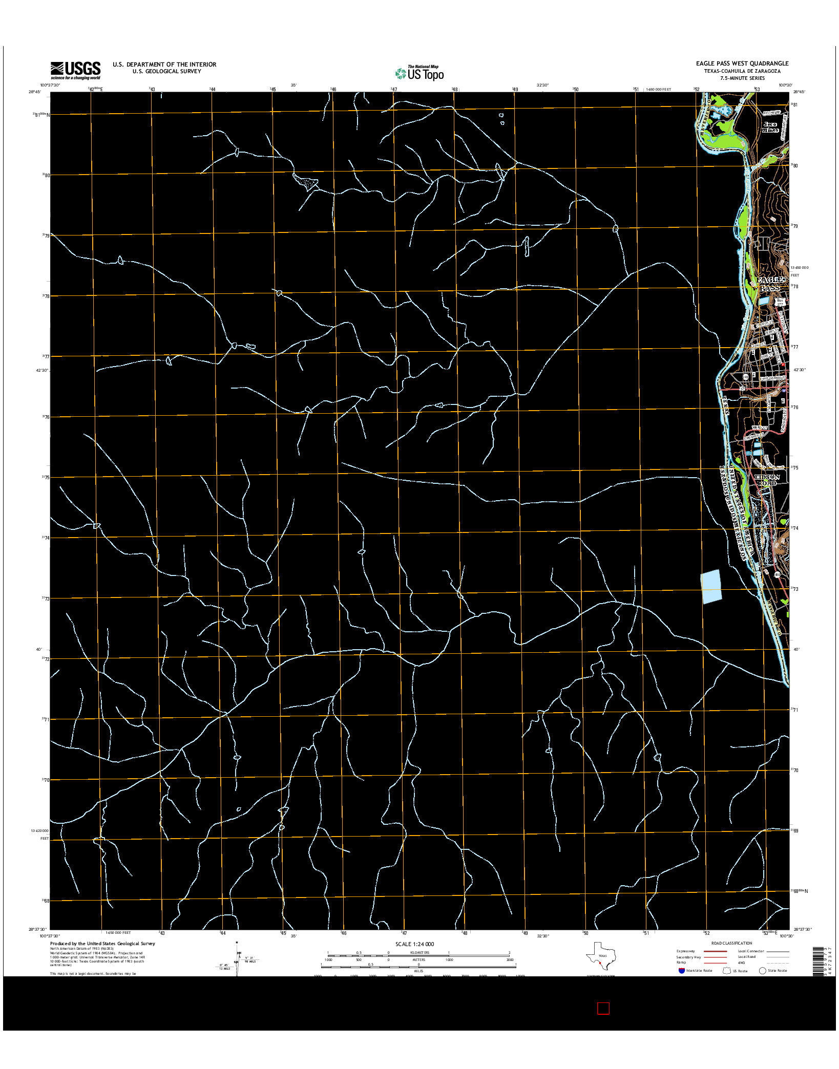 USGS US TOPO 7.5-MINUTE MAP FOR EAGLE PASS WEST, TX-COA 2016