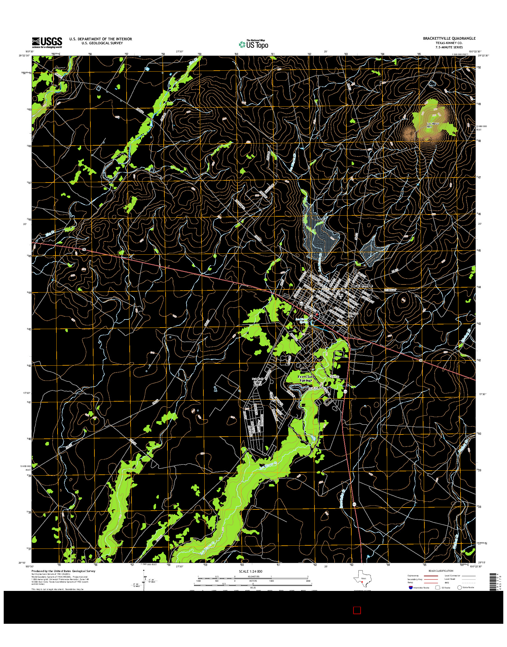 USGS US TOPO 7.5-MINUTE MAP FOR BRACKETTVILLE, TX 2016