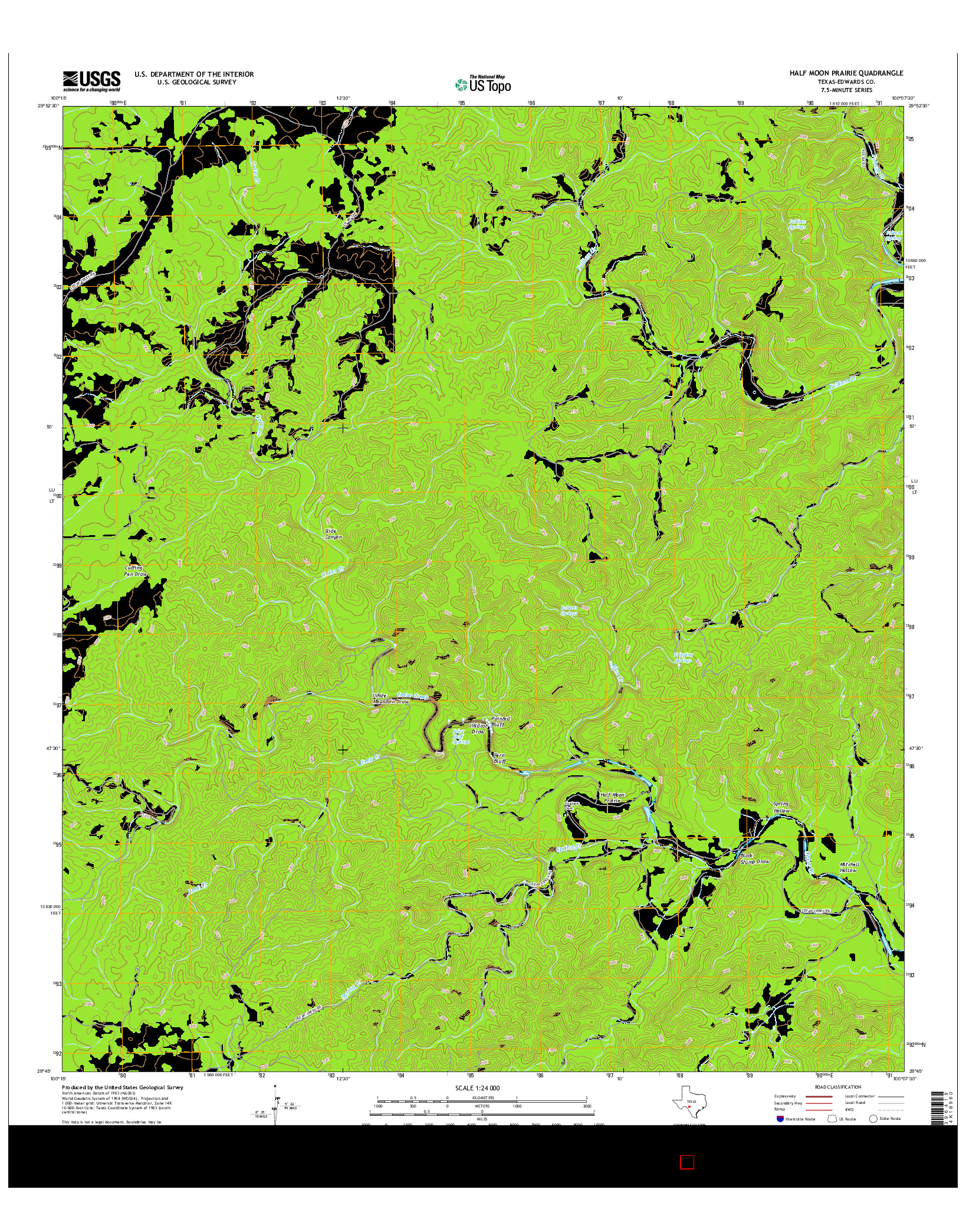 USGS US TOPO 7.5-MINUTE MAP FOR HALF MOON PRAIRIE, TX 2016