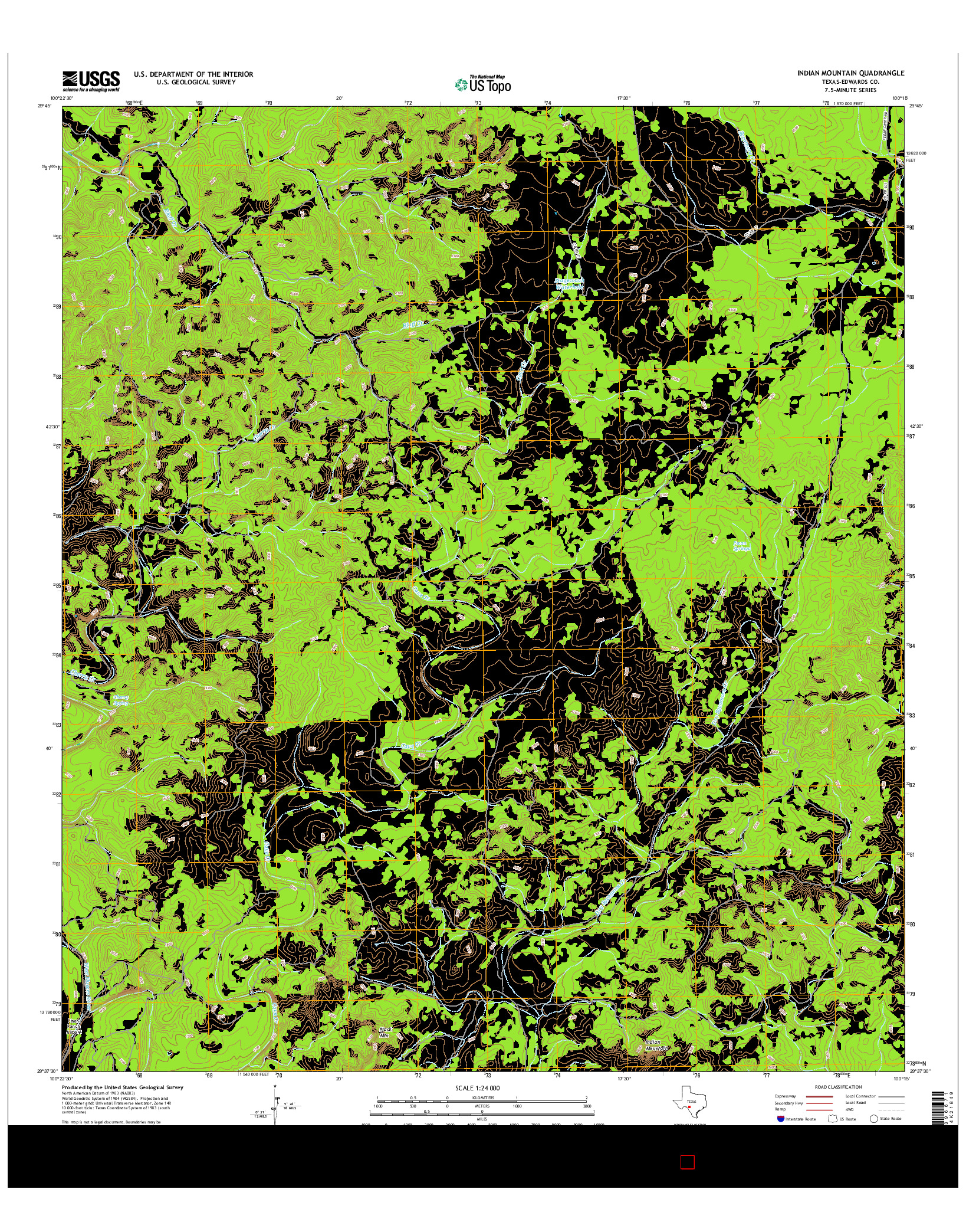 USGS US TOPO 7.5-MINUTE MAP FOR INDIAN MOUNTAIN, TX 2016