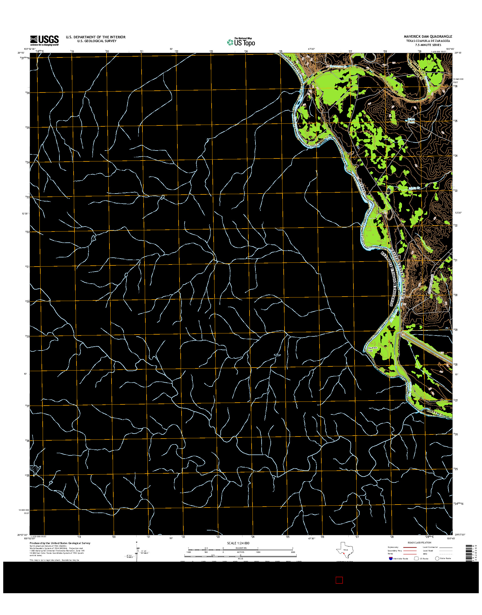 USGS US TOPO 7.5-MINUTE MAP FOR MAVERICK DAM, TX-COA 2016