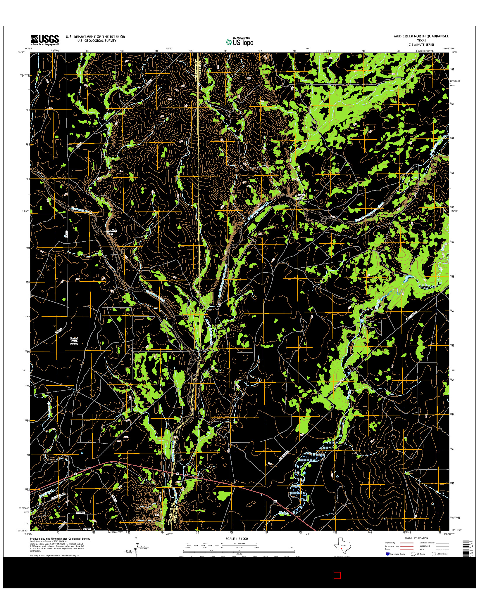 USGS US TOPO 7.5-MINUTE MAP FOR MUD CREEK NORTH, TX 2016