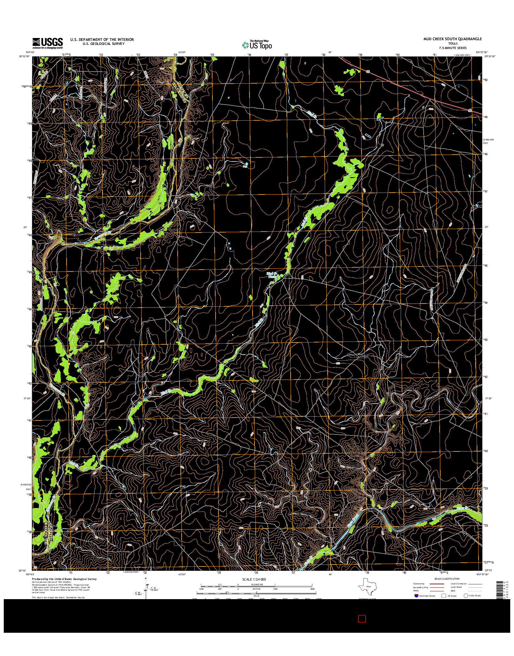 USGS US TOPO 7.5-MINUTE MAP FOR MUD CREEK SOUTH, TX 2016