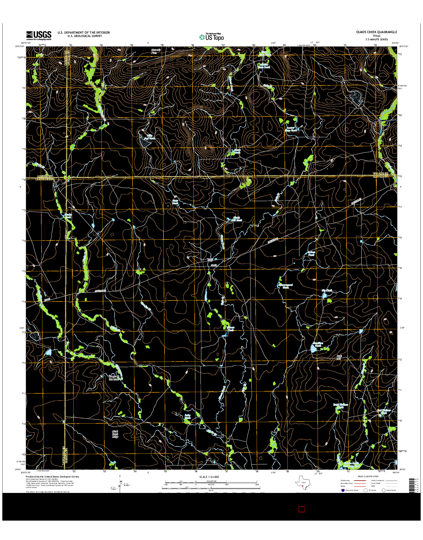 USGS US TOPO 7.5-MINUTE MAP FOR OLMOS CREEK, TX 2016