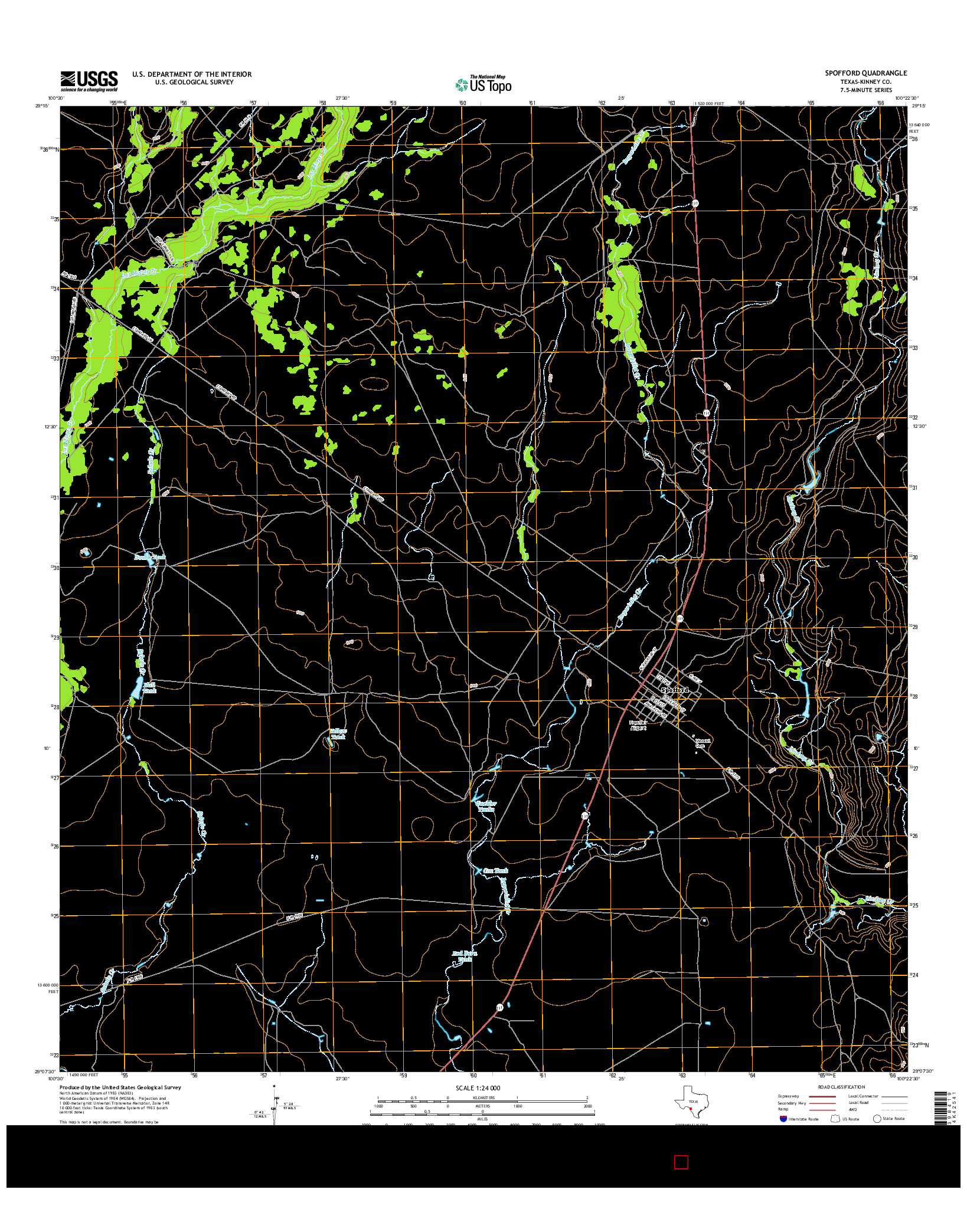 USGS US TOPO 7.5-MINUTE MAP FOR SPOFFORD, TX 2016