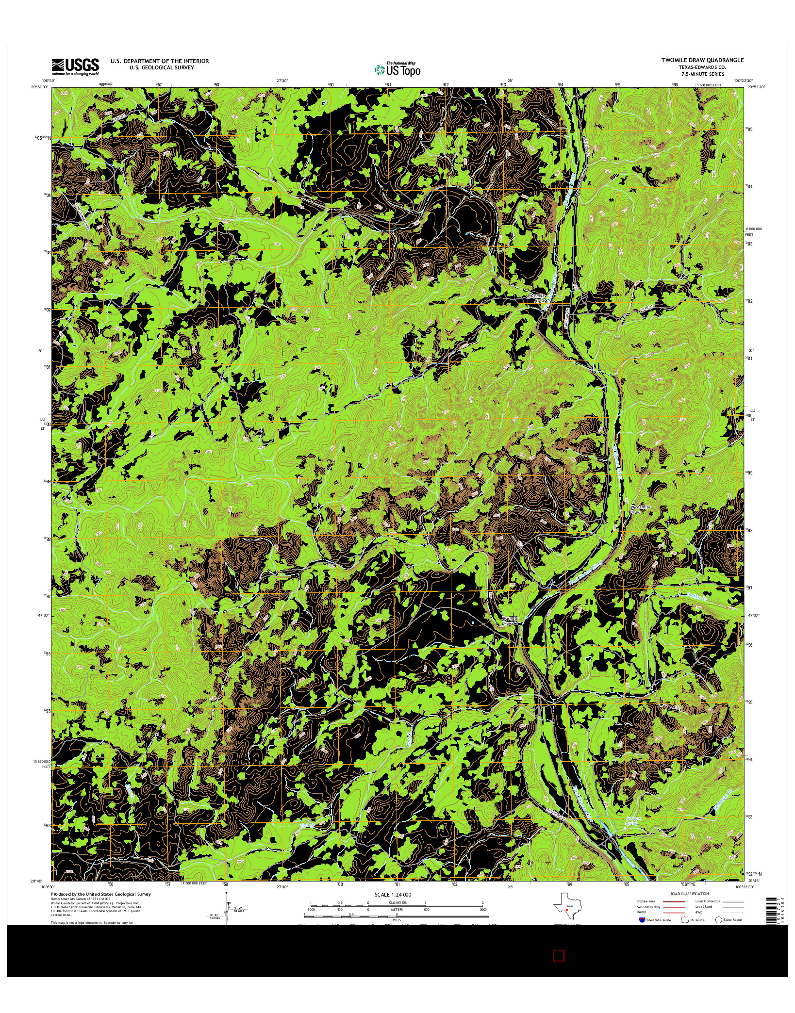 USGS US TOPO 7.5-MINUTE MAP FOR TWOMILE DRAW, TX 2016