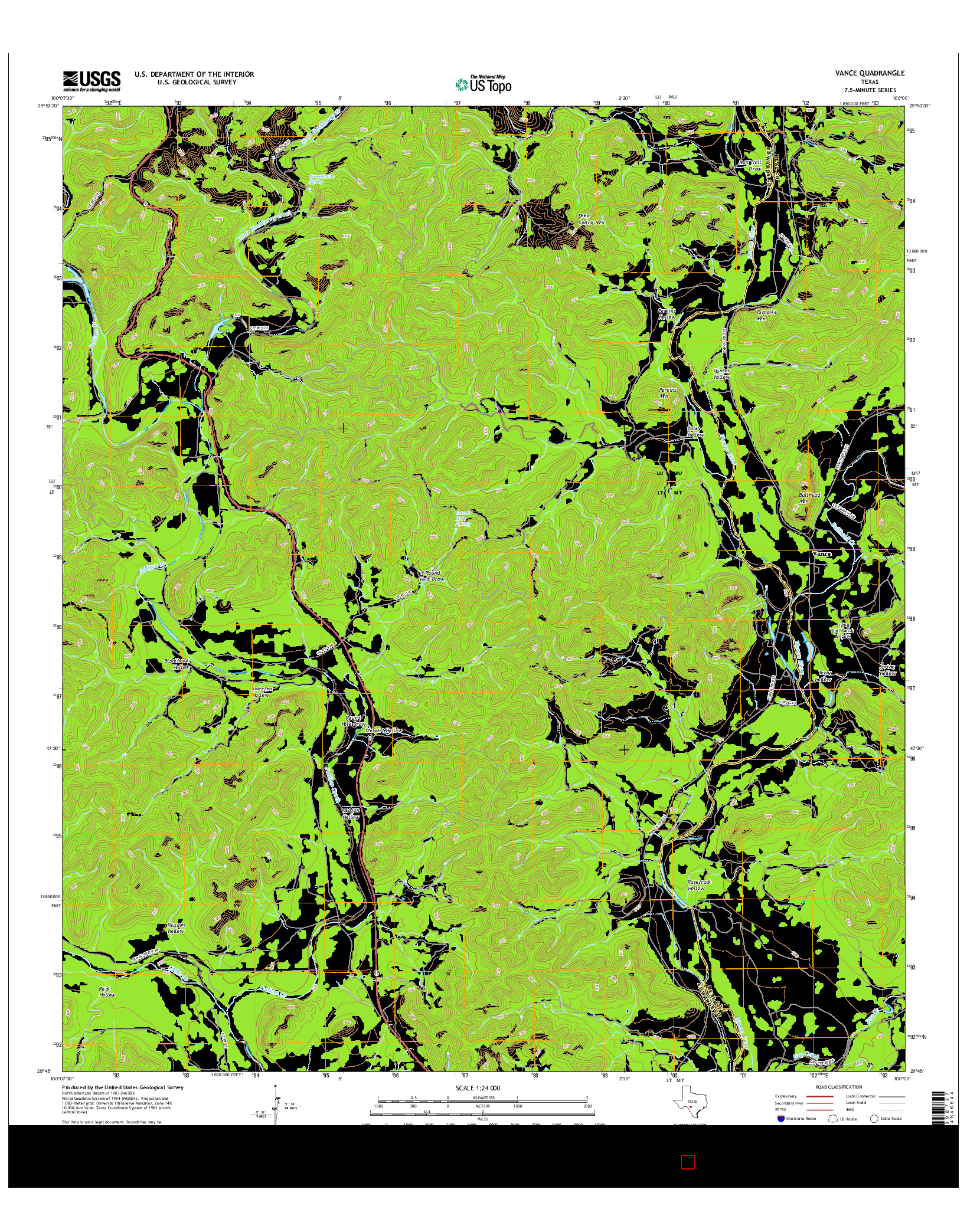 USGS US TOPO 7.5-MINUTE MAP FOR VANCE, TX 2016