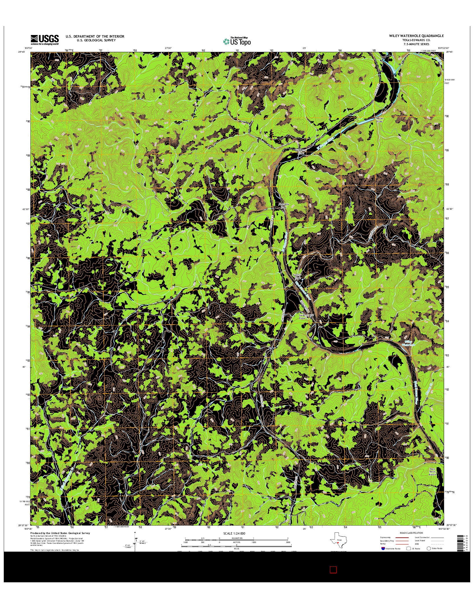 USGS US TOPO 7.5-MINUTE MAP FOR WILEY WATERHOLE, TX 2016