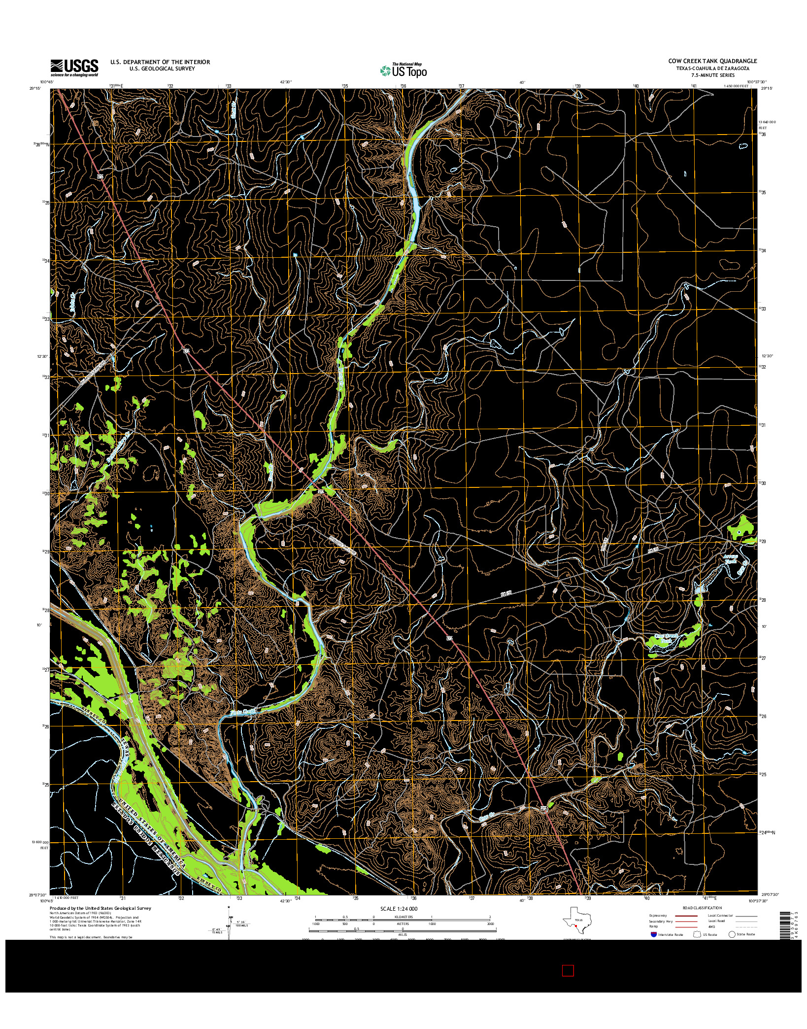 USGS US TOPO 7.5-MINUTE MAP FOR COW CREEK TANK, TX-COA 2016