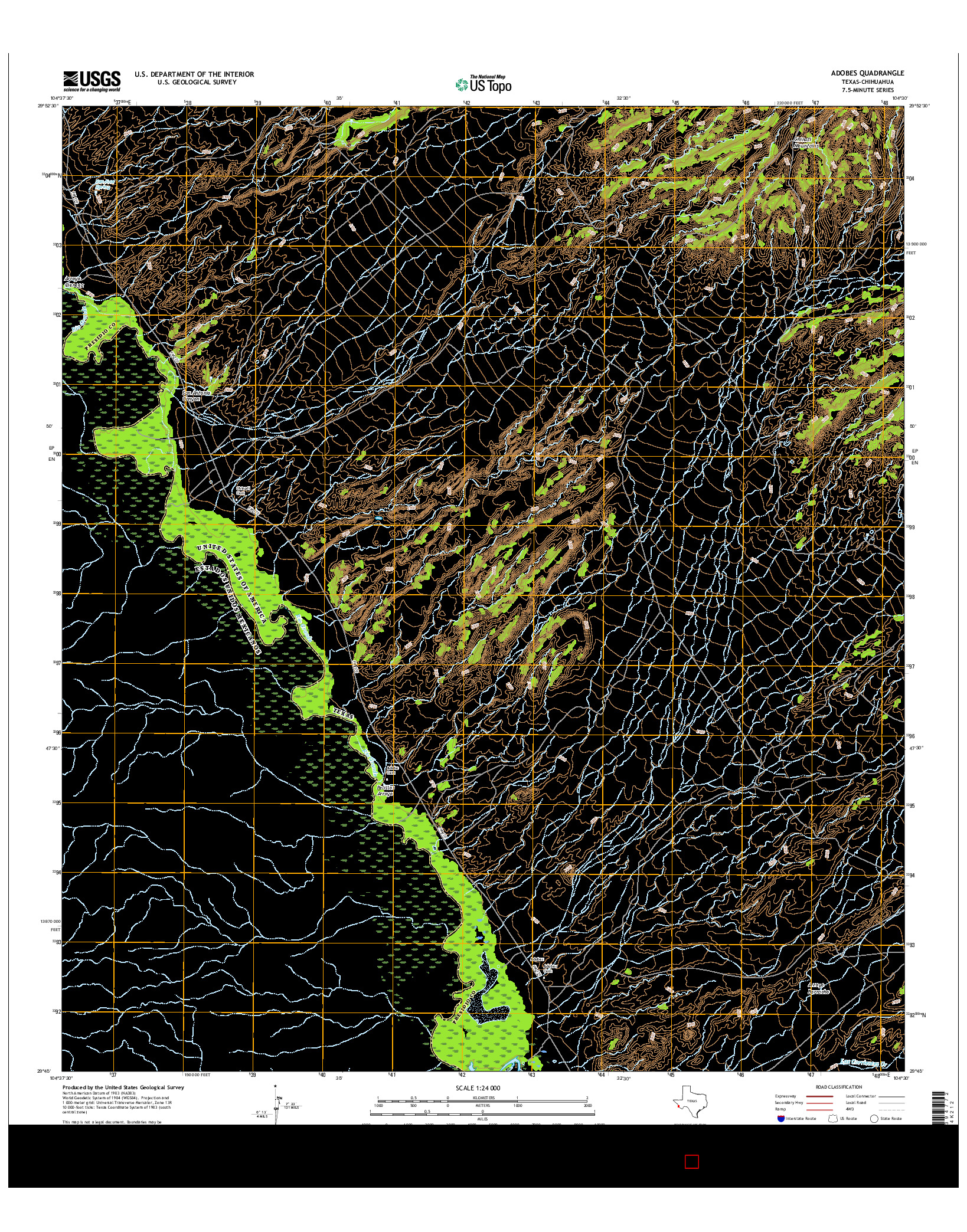 USGS US TOPO 7.5-MINUTE MAP FOR ADOBES, TX-CHH 2016