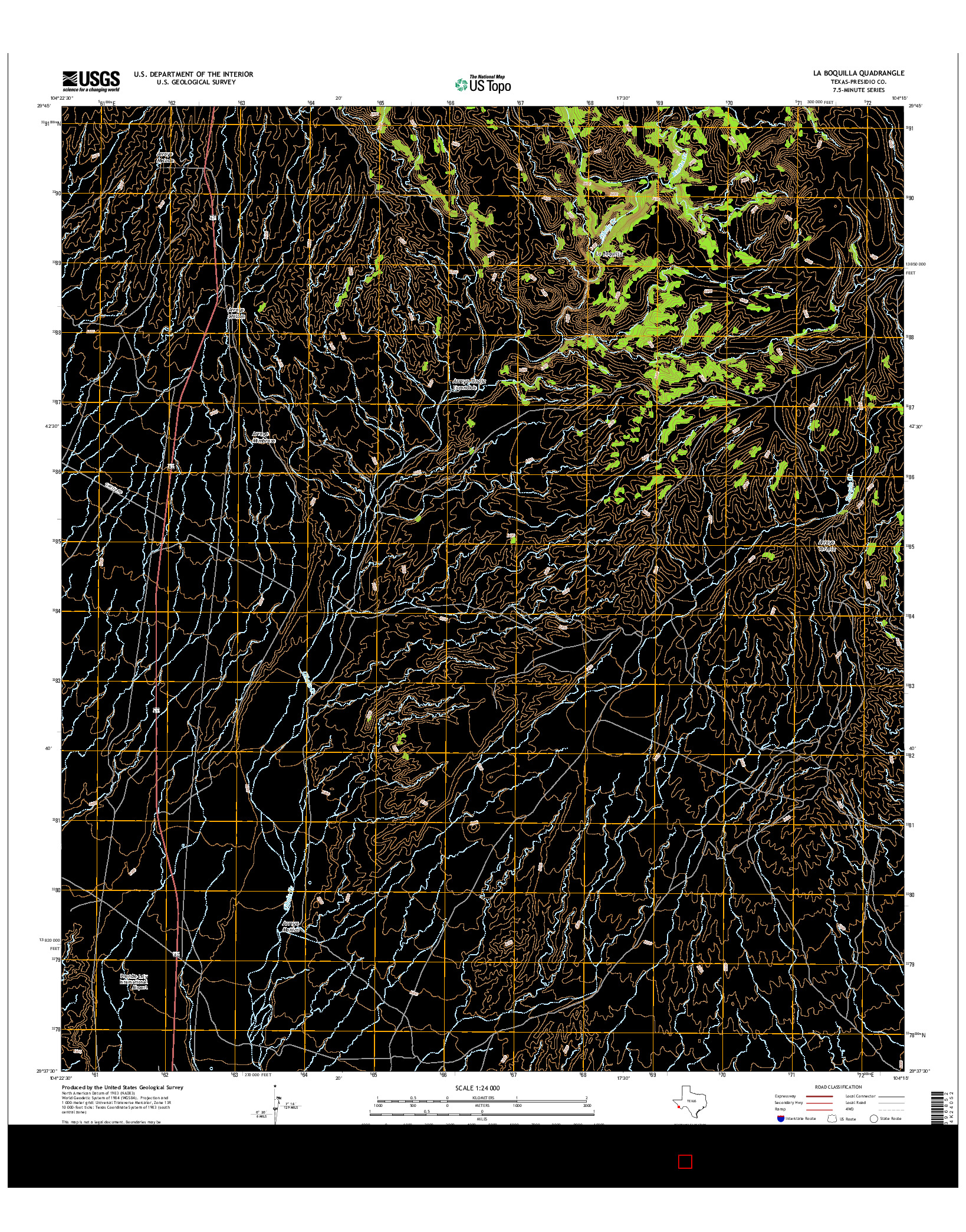 USGS US TOPO 7.5-MINUTE MAP FOR LA BOQUILLA, TX 2016