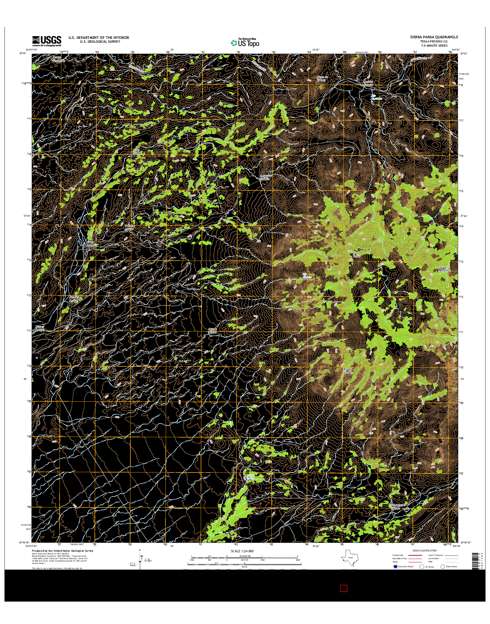 USGS US TOPO 7.5-MINUTE MAP FOR SIERRA PARDA, TX 2016