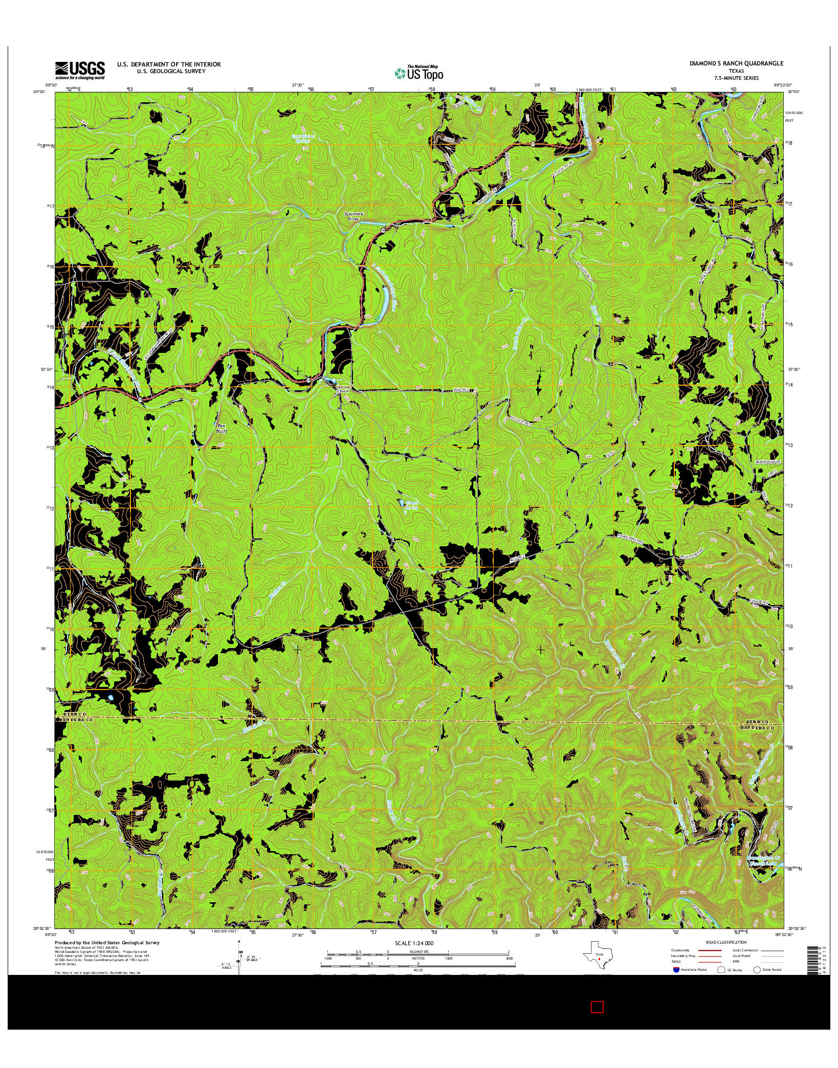 USGS US TOPO 7.5-MINUTE MAP FOR DIAMOND S RANCH, TX 2016