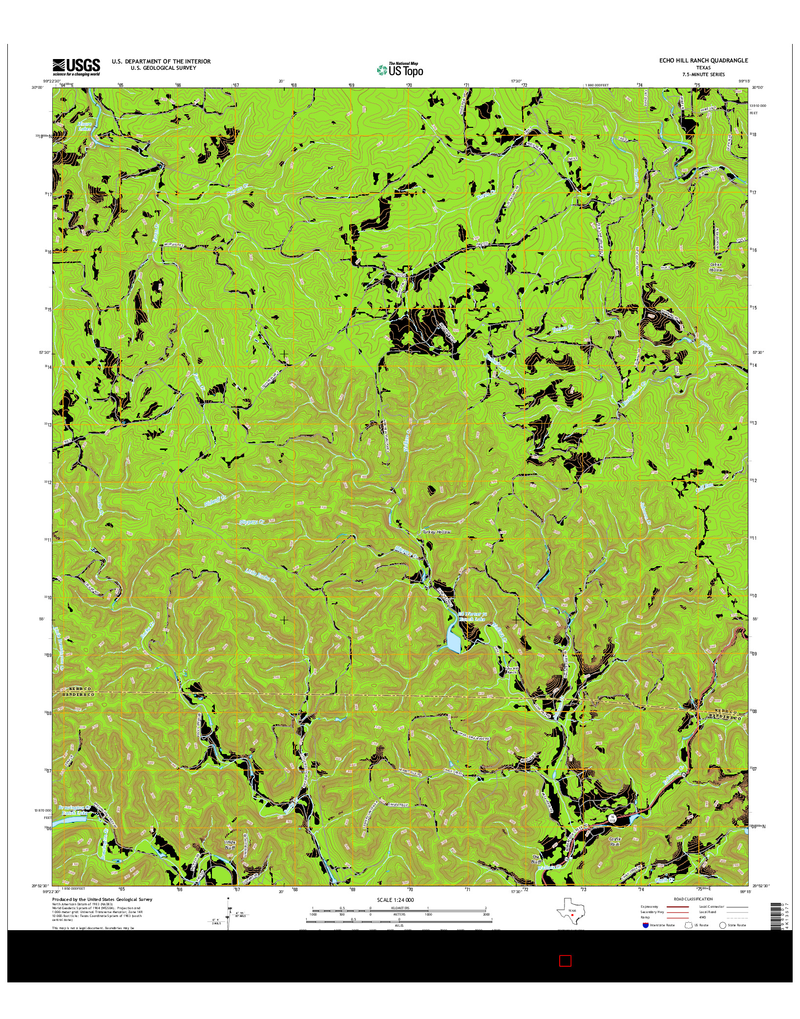 USGS US TOPO 7.5-MINUTE MAP FOR ECHO HILL RANCH, TX 2016