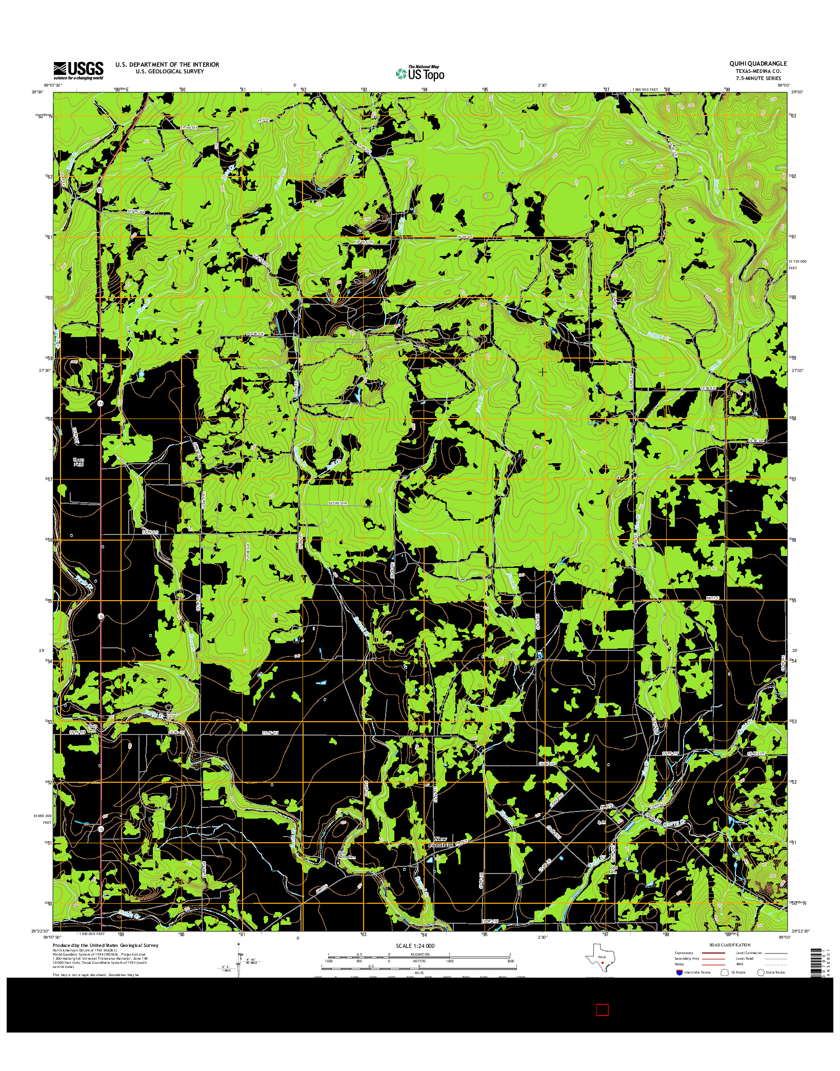 USGS US TOPO 7.5-MINUTE MAP FOR QUIHI, TX 2016