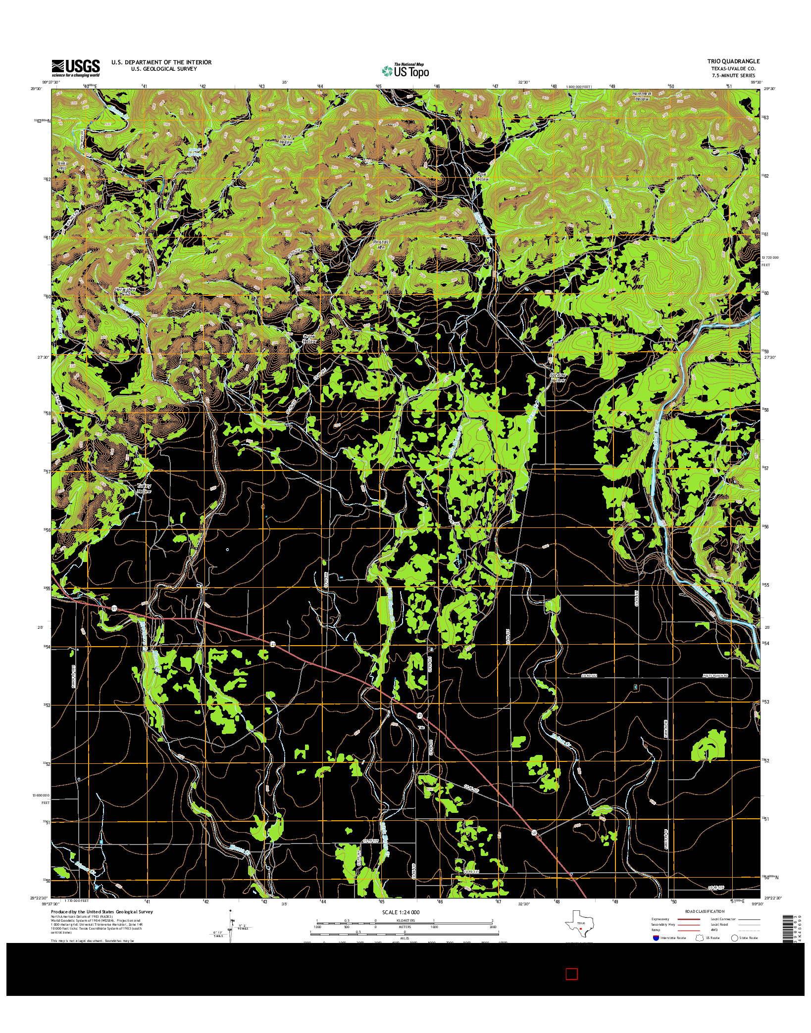 USGS US TOPO 7.5-MINUTE MAP FOR TRIO, TX 2016