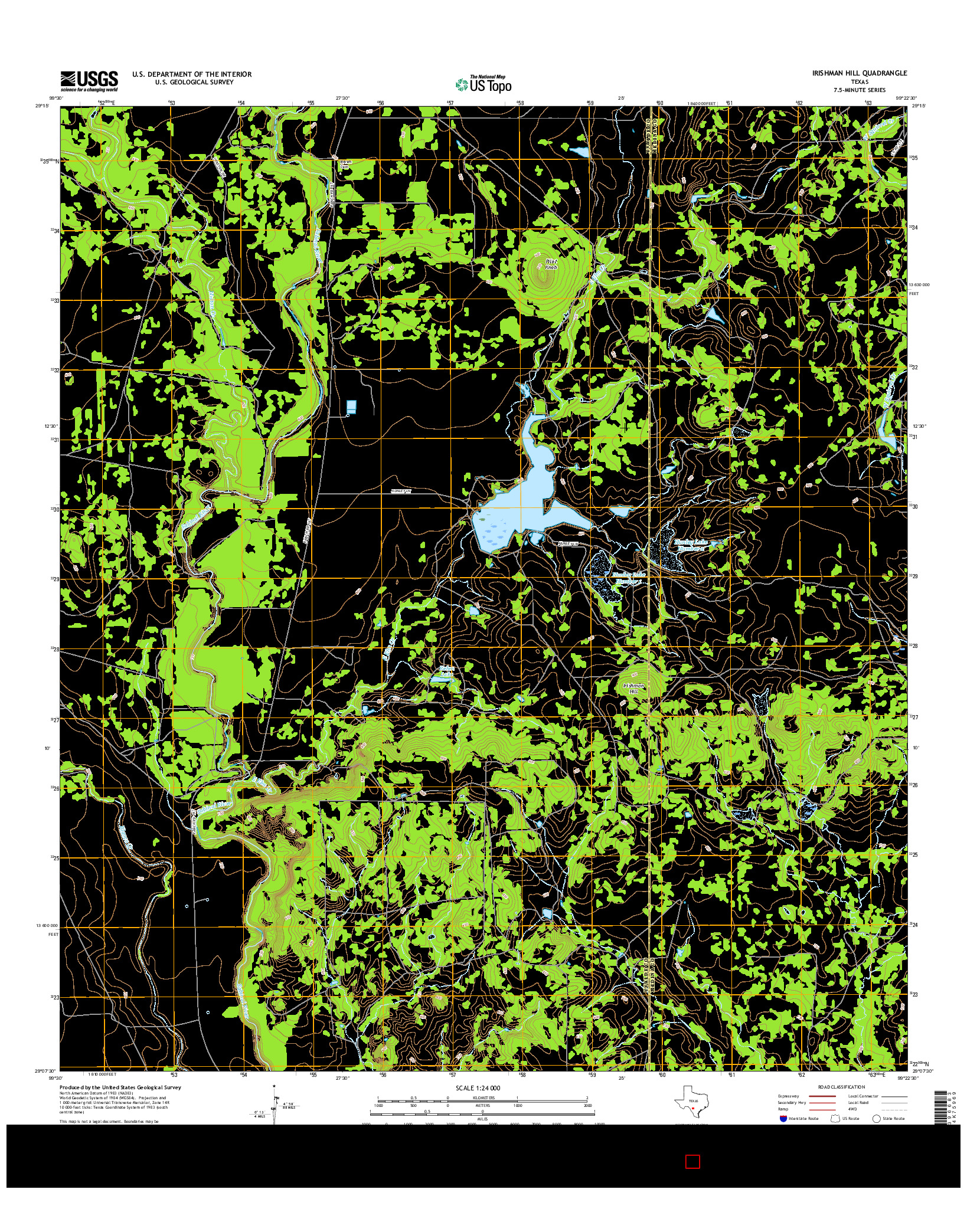 USGS US TOPO 7.5-MINUTE MAP FOR IRISHMAN HILL, TX 2016