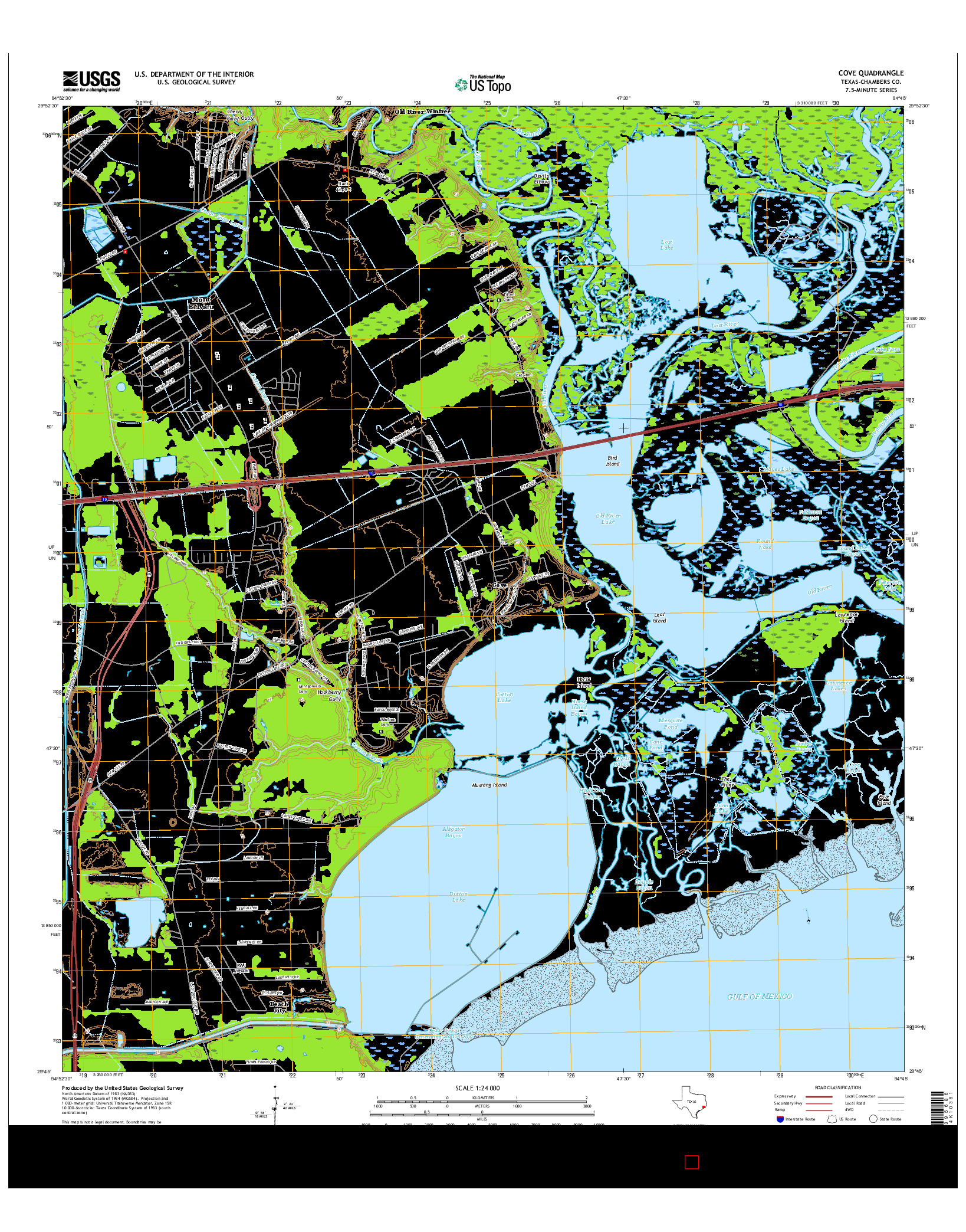 USGS US TOPO 7.5-MINUTE MAP FOR COVE, TX 2016