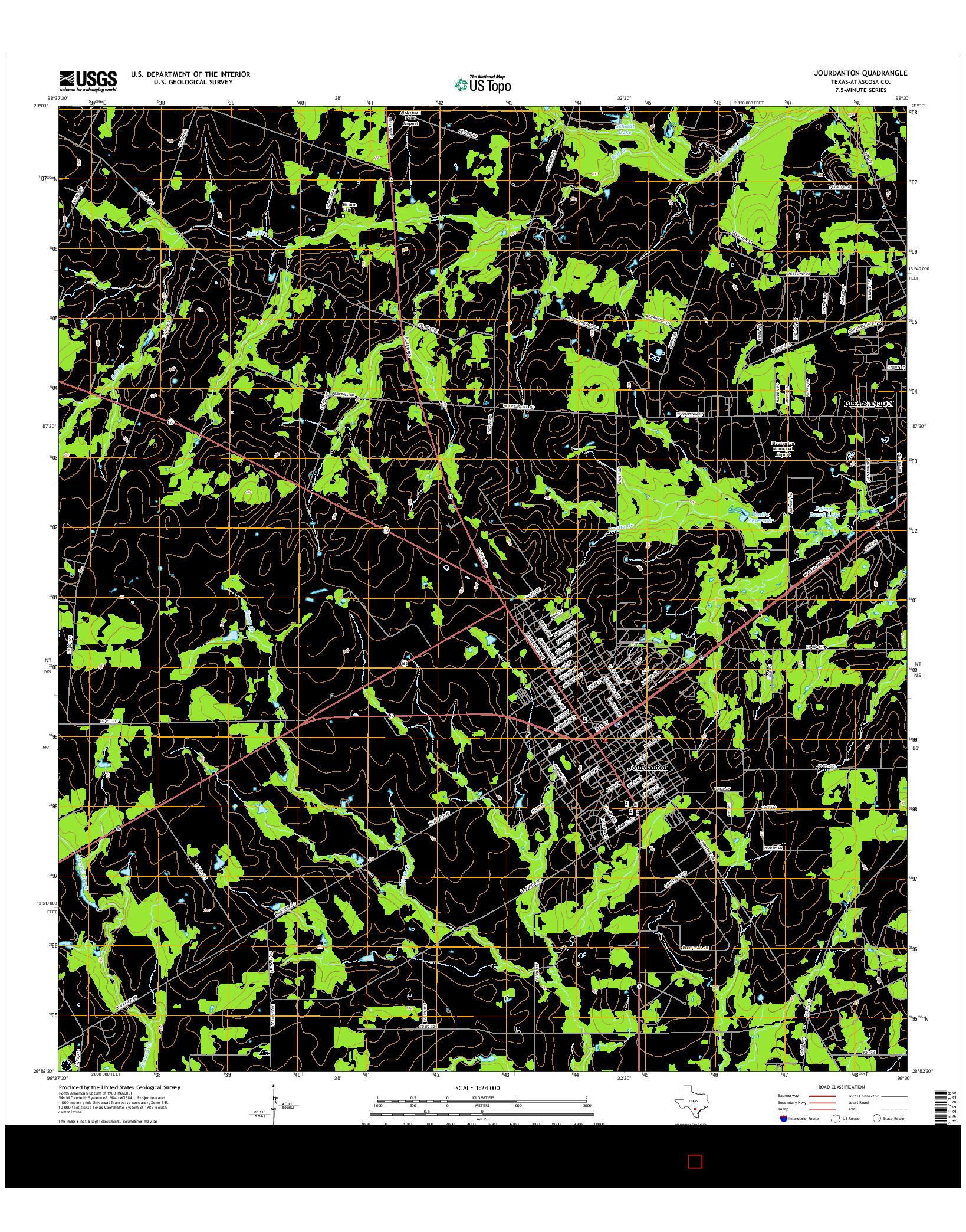 USGS US TOPO 7.5-MINUTE MAP FOR JOURDANTON, TX 2016