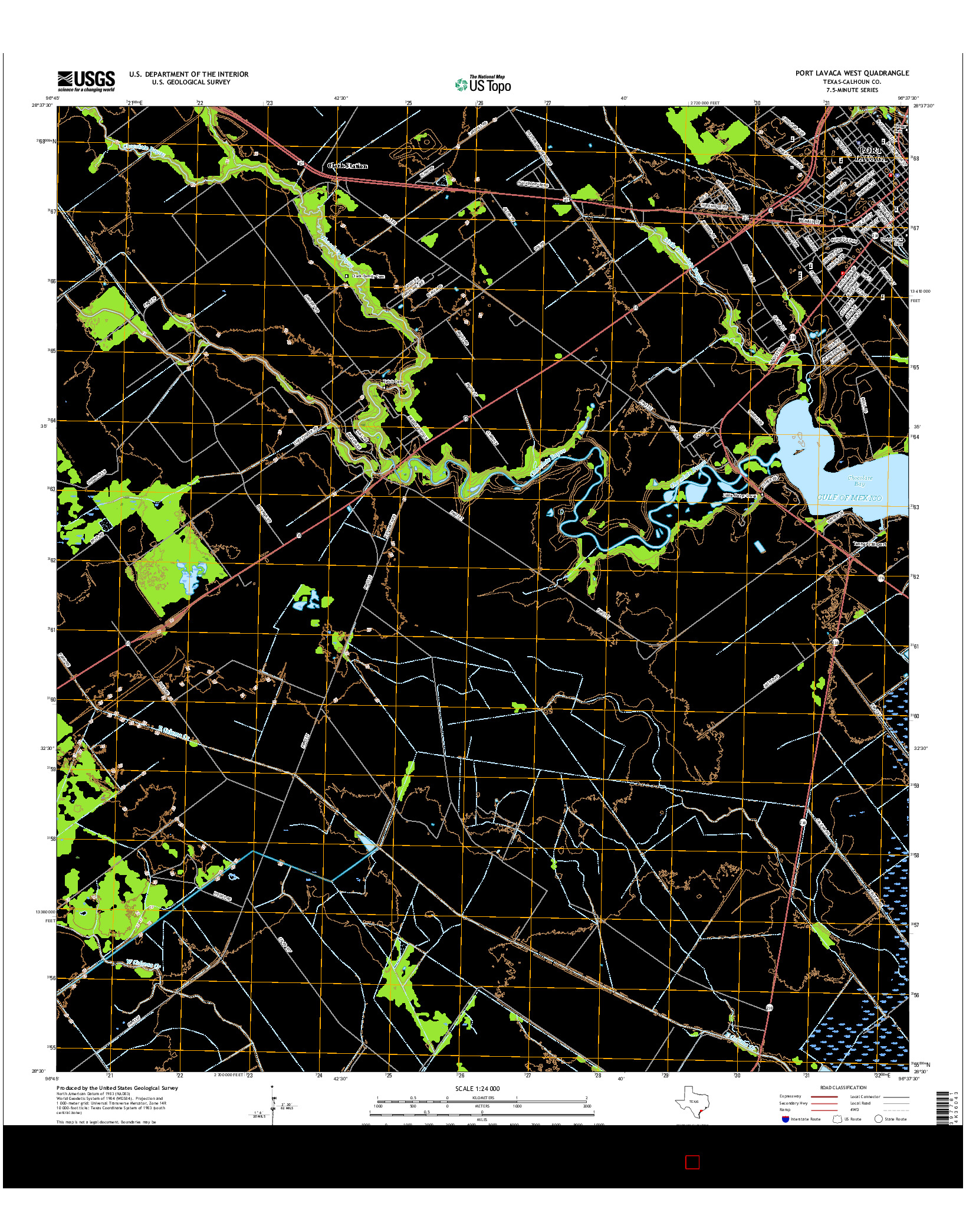 USGS US TOPO 7.5-MINUTE MAP FOR PORT LAVACA WEST, TX 2016