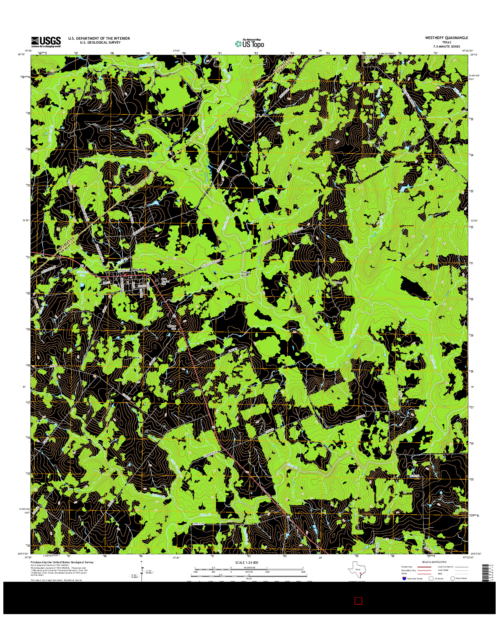 USGS US TOPO 7.5-MINUTE MAP FOR WESTHOFF, TX 2016