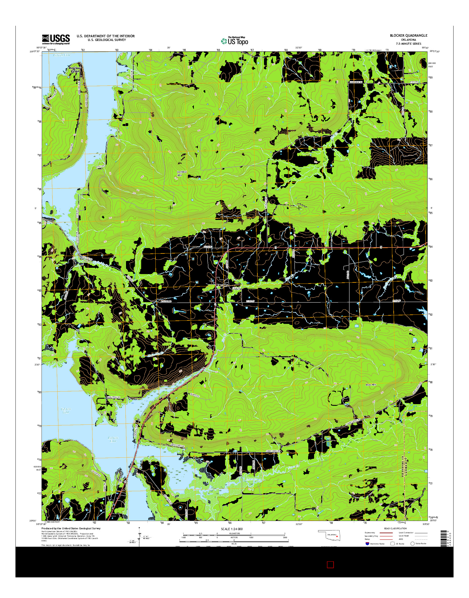 USGS US TOPO 7.5-MINUTE MAP FOR BLOCKER, OK 2016