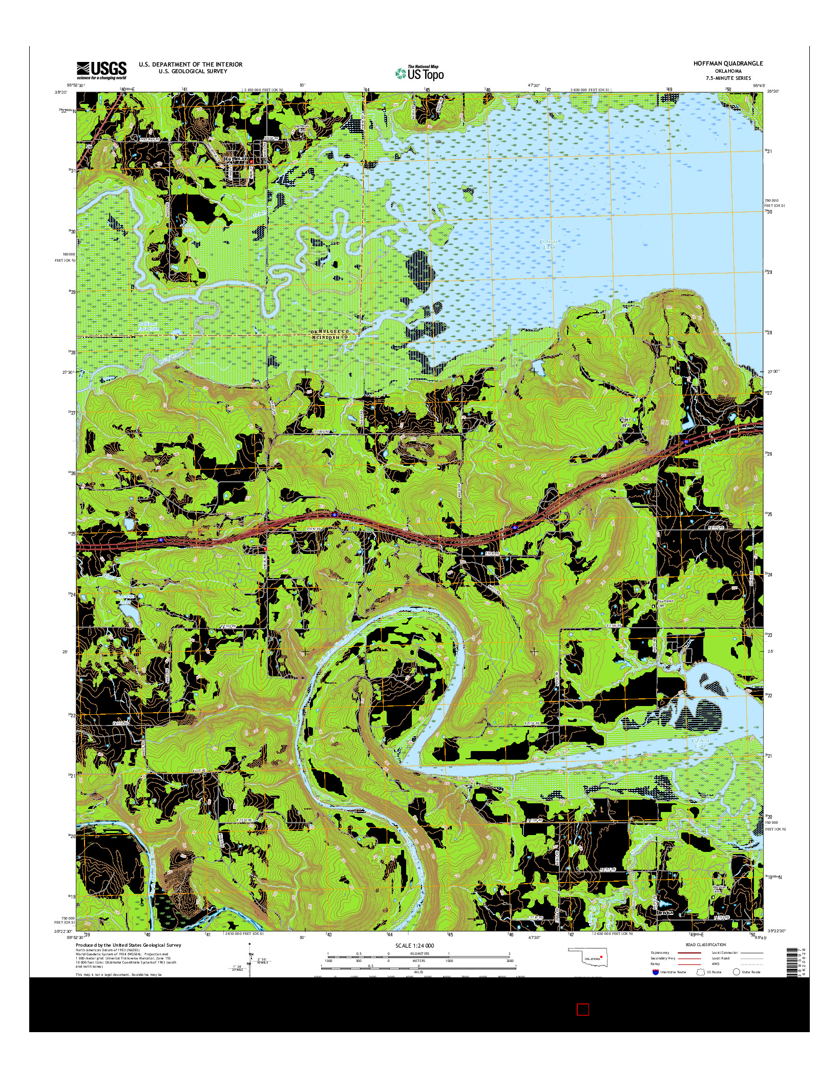 USGS US TOPO 7.5-MINUTE MAP FOR HOFFMAN, OK 2016