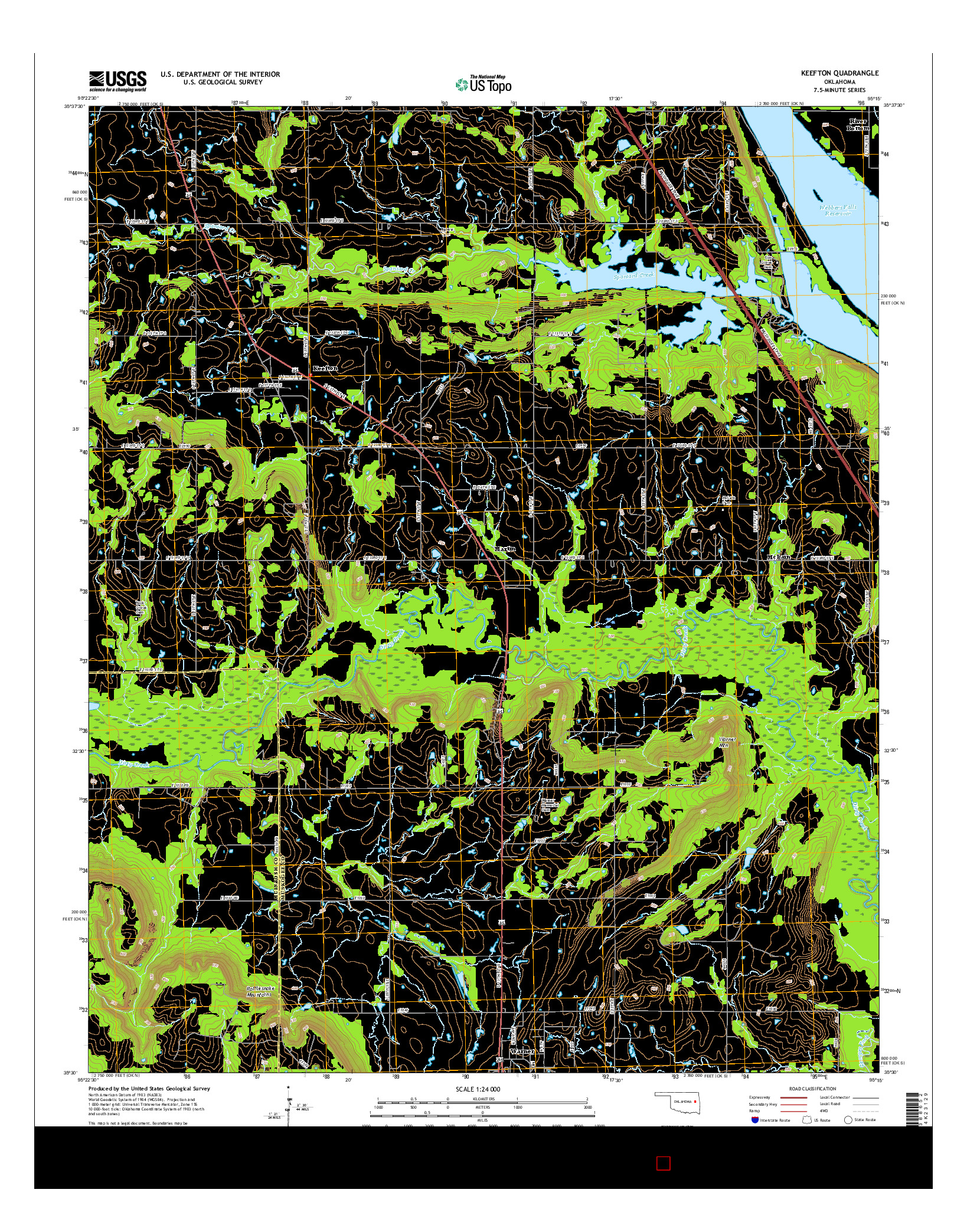 USGS US TOPO 7.5-MINUTE MAP FOR KEEFTON, OK 2016