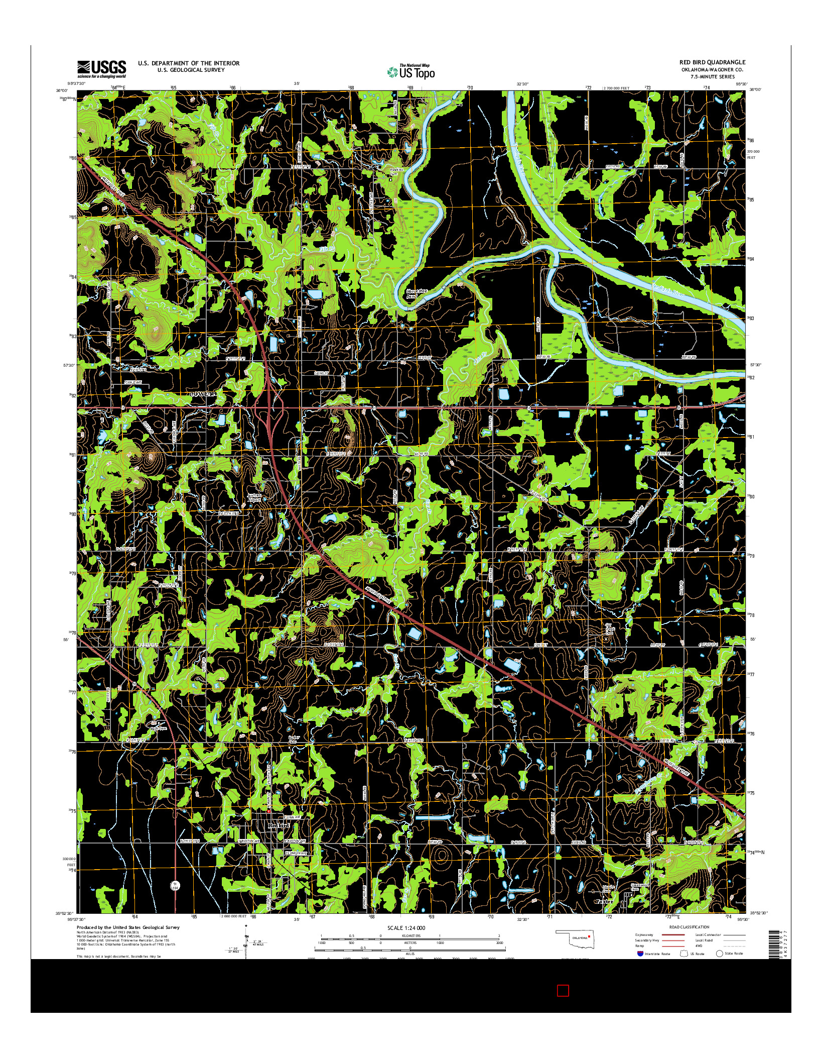 USGS US TOPO 7.5-MINUTE MAP FOR RED BIRD, OK 2016