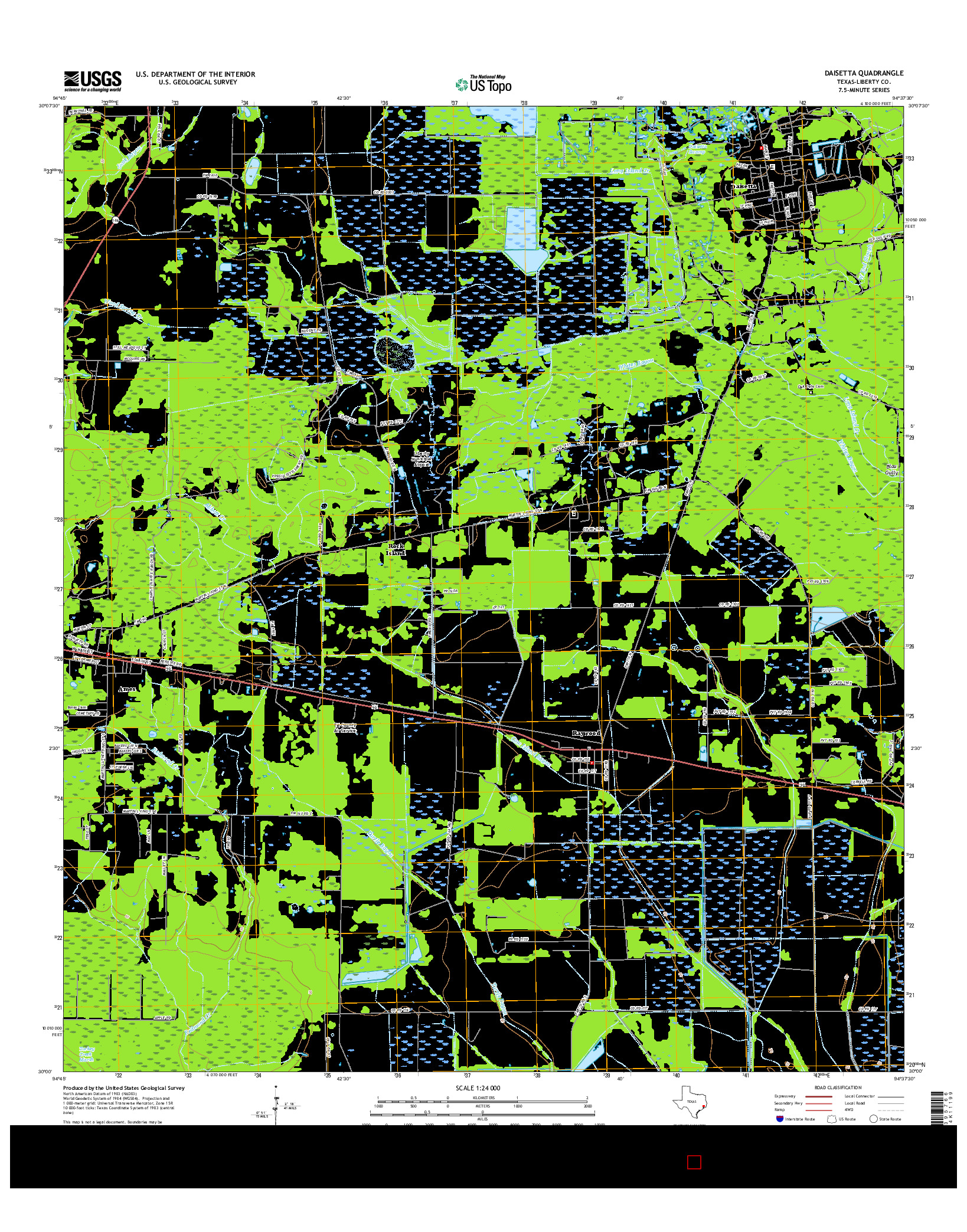 USGS US TOPO 7.5-MINUTE MAP FOR DAISETTA, TX 2016