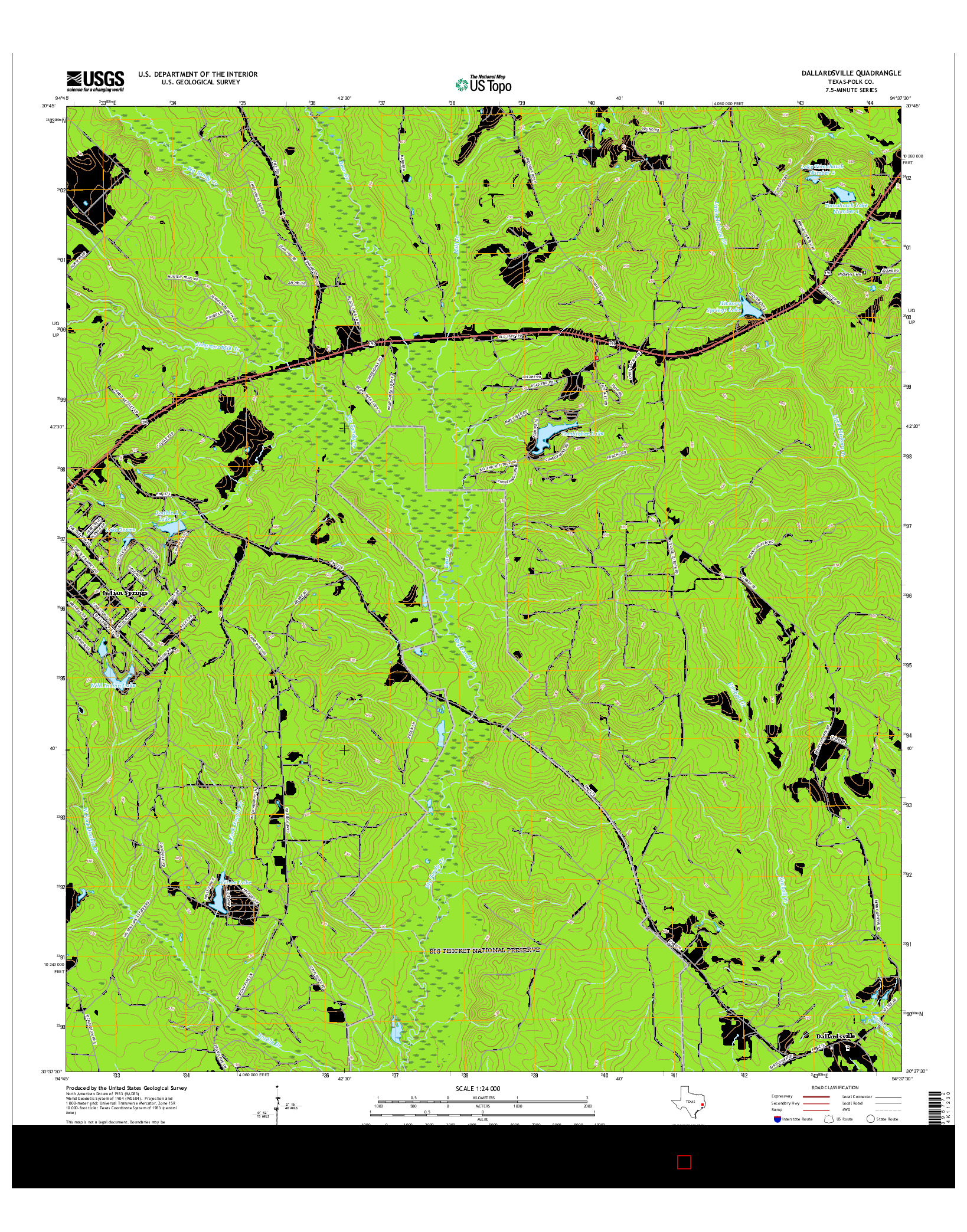 USGS US TOPO 7.5-MINUTE MAP FOR DALLARDSVILLE, TX 2016