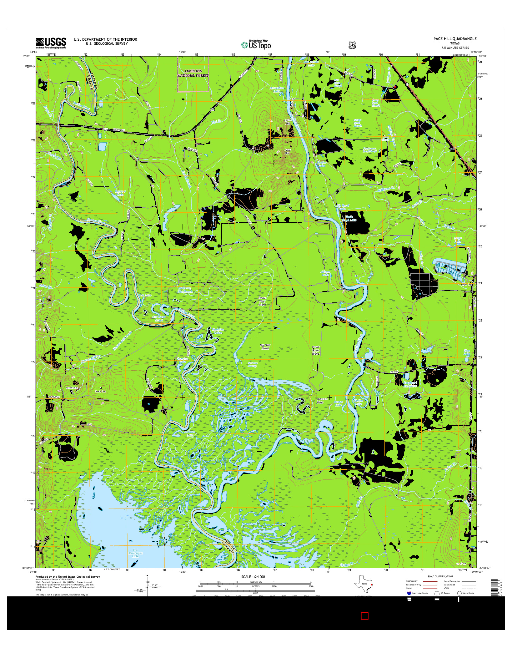 USGS US TOPO 7.5-MINUTE MAP FOR PACE HILL, TX 2016