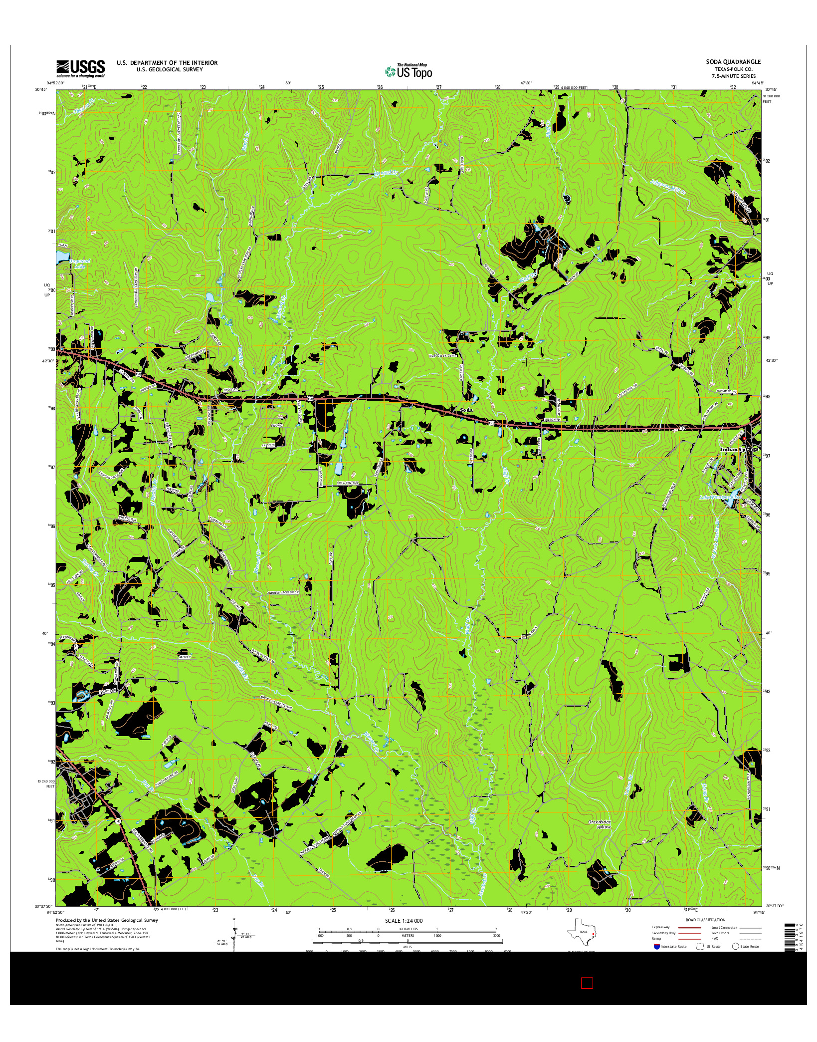 USGS US TOPO 7.5-MINUTE MAP FOR SODA, TX 2016