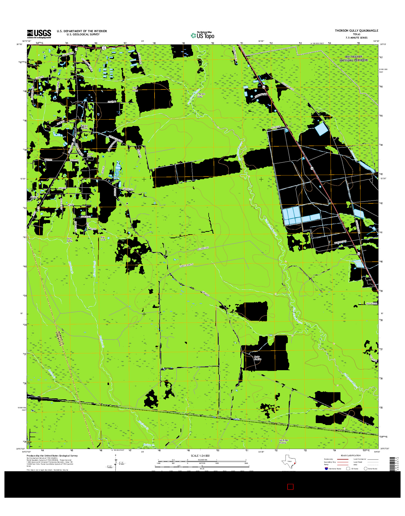 USGS US TOPO 7.5-MINUTE MAP FOR THORSON GULLY, TX 2016